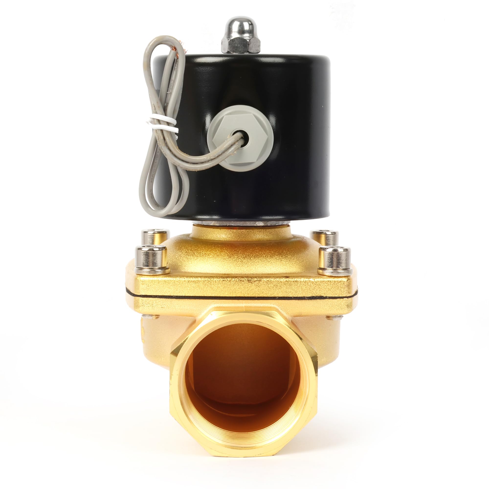 U.S. Solid Válvula solenoide – Válvula de agua eléctrica de aleación de zinc de 1 1/2 pulgadas, 24 V CA, sello NBR
