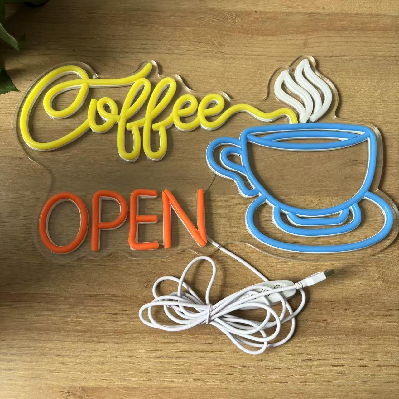 Coffee Neon Sign, Open Tea or Coffee Decoration