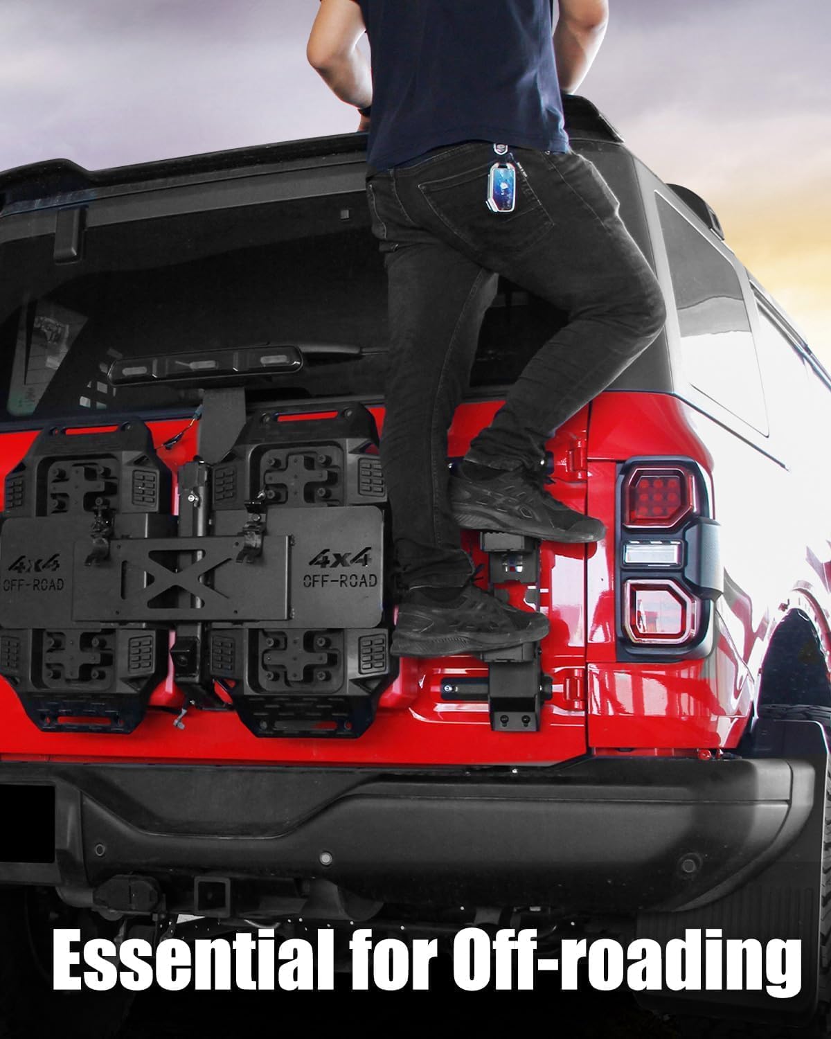 Tailgate Ladder Hinge Step Compatible with Ford Bronco 2/4 Door 2025 2024 2023 2022 2021, Tailgate Foot Pedal Roof Access Accessories