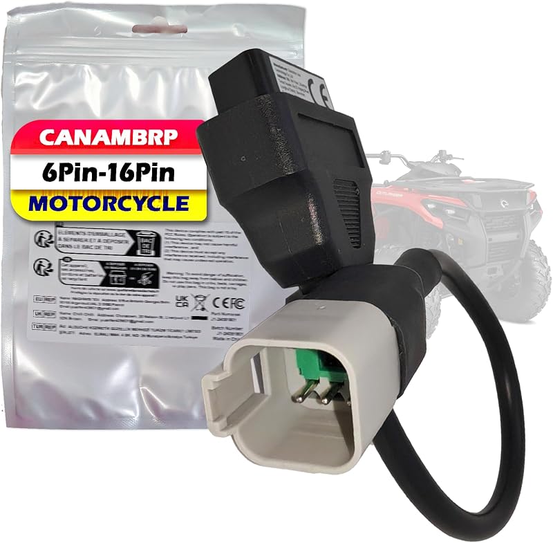 Cable adaptador OBD2 de 6 pines a 16 pines para BRP y CAN-AM, conector de herramienta de diagnóstico de motocicleta compatible con CAN-AM Spyder, ATV, UTV y BRP Moto Bike