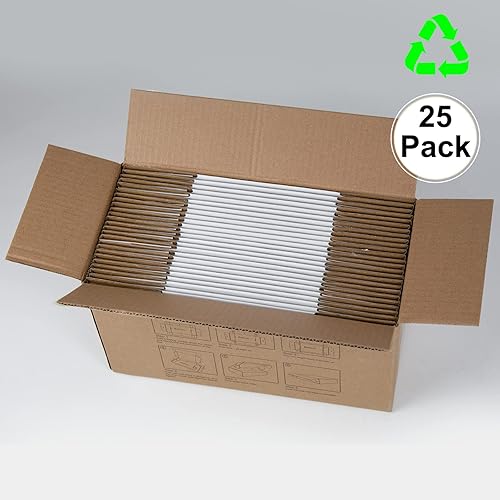 Miniatura 77 de Cajas de envío de 6 x 6 x 2 pulgadas, paquete de 25 cajas de cartón corrugado marrón para pequeñas empresas, embalaje y correo Marrón,Blanco