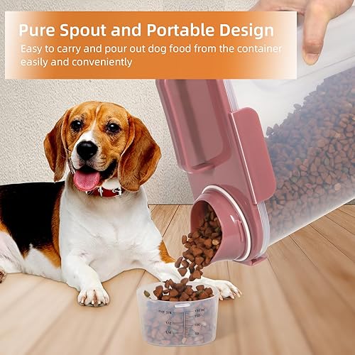 Miniatura 2 de Contenedor de almacenamiento de 5 a 7 libras, recipientes portátiles de comida para mascotas con boquilla grande y taza mejoradas, dispensador de
