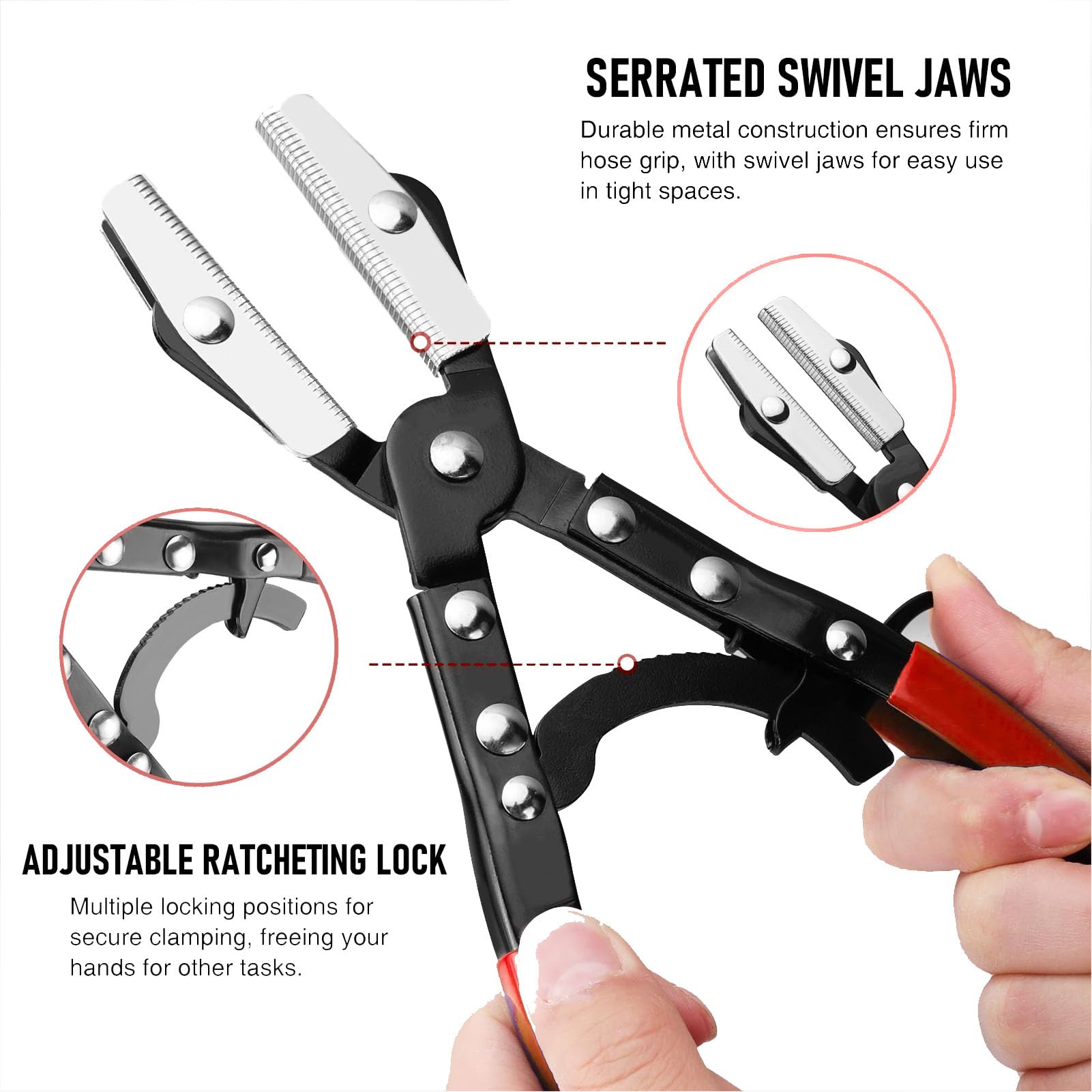 3Pcs Ratcheting Hose Pinch Pliers Set Locking Tube Clamp Pliers
