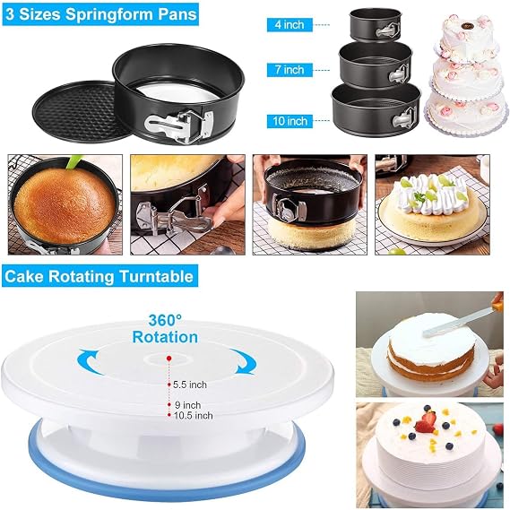 Cake Baking Kit - Piping Bags And Tips Set, Cake Pop Tools | Complete Decorating Accessories, Real Cake Pans Included, Ideal For Girls, Adults, Baking, Creative Cake Decoration Use