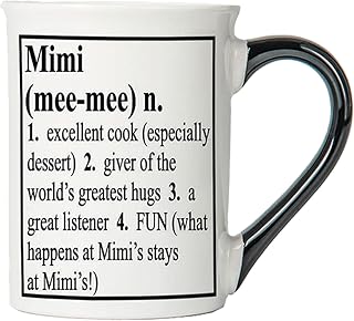 Cottage Creek Mimi Mug, 16 oz Black and White Gift Boxed Ceramic Coffee Cup, Cute Tea Mug and Coffee Mugs for Women, Perfect Gifts for Mimi, Nana and Grandma
