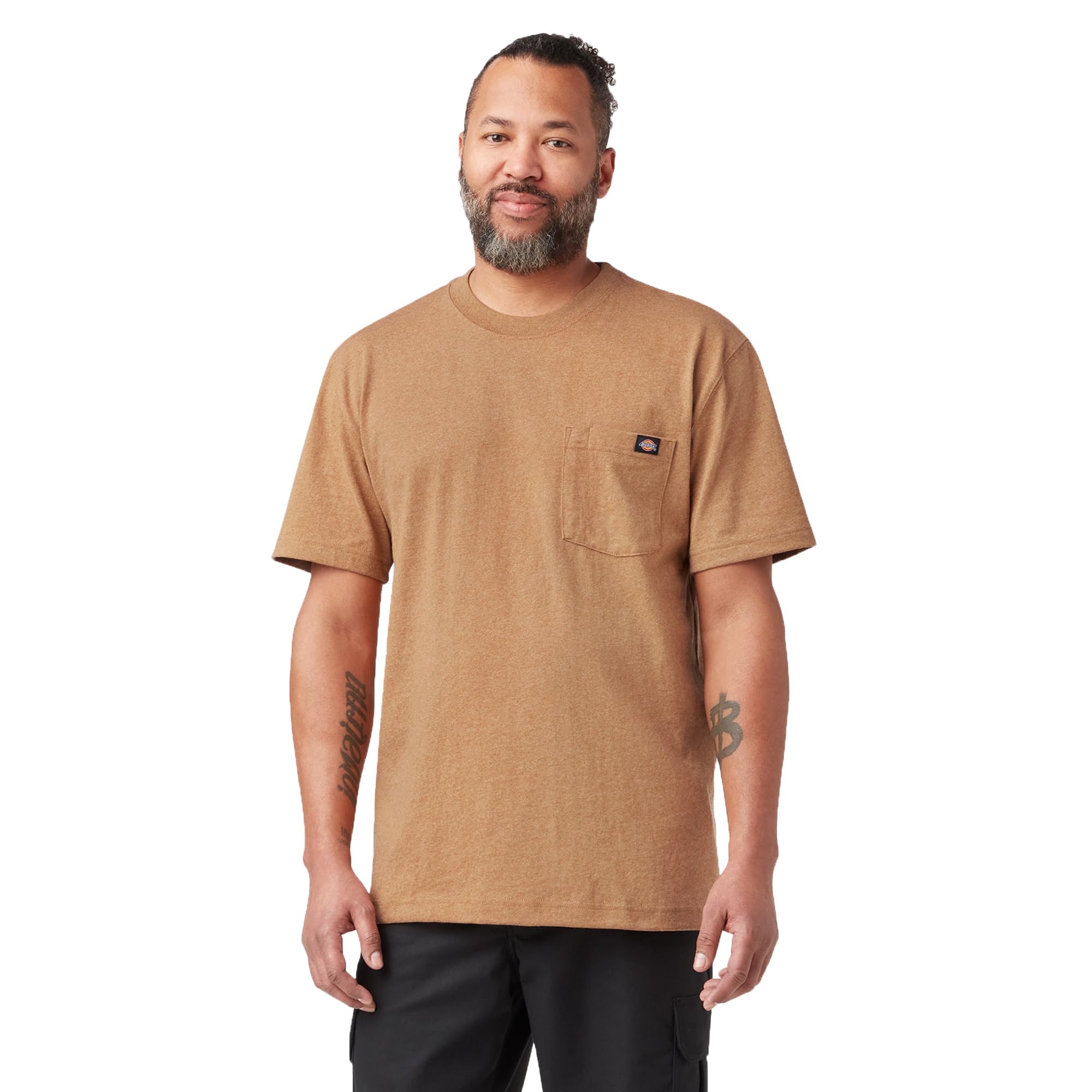 Dickies Men's Heavyweight Crew Neck Short Sleeve Tee T-Shirt, Brown Duck Heather, XL