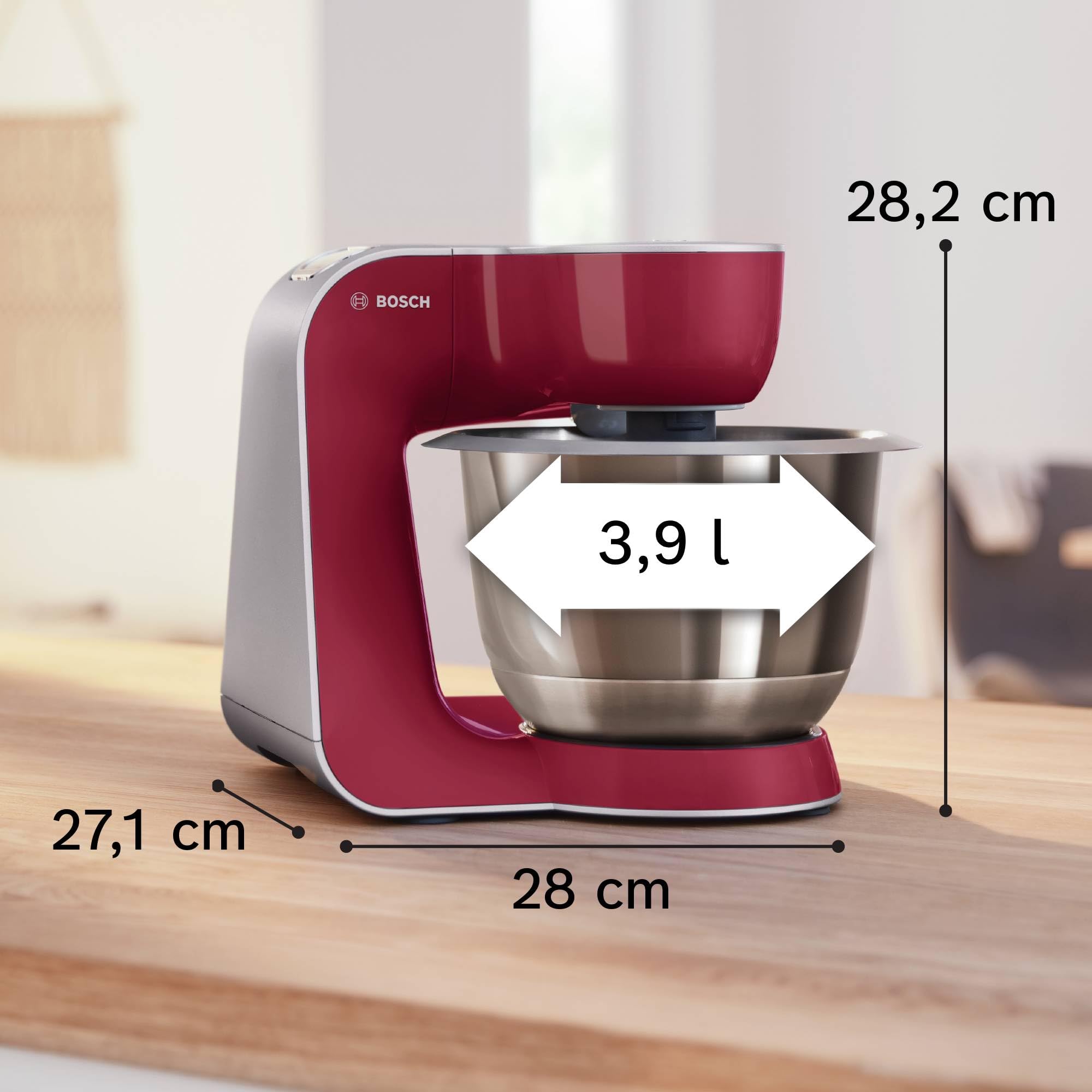 Bosch - Robot de cocina, potencia de 1000 W, 7 velocidades + función Pulse, color rojo, MUM58720