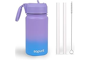 Kids Water Bottle, 16OZ Water Bottles Kids with Straw, Stainless Steel Vacuum...