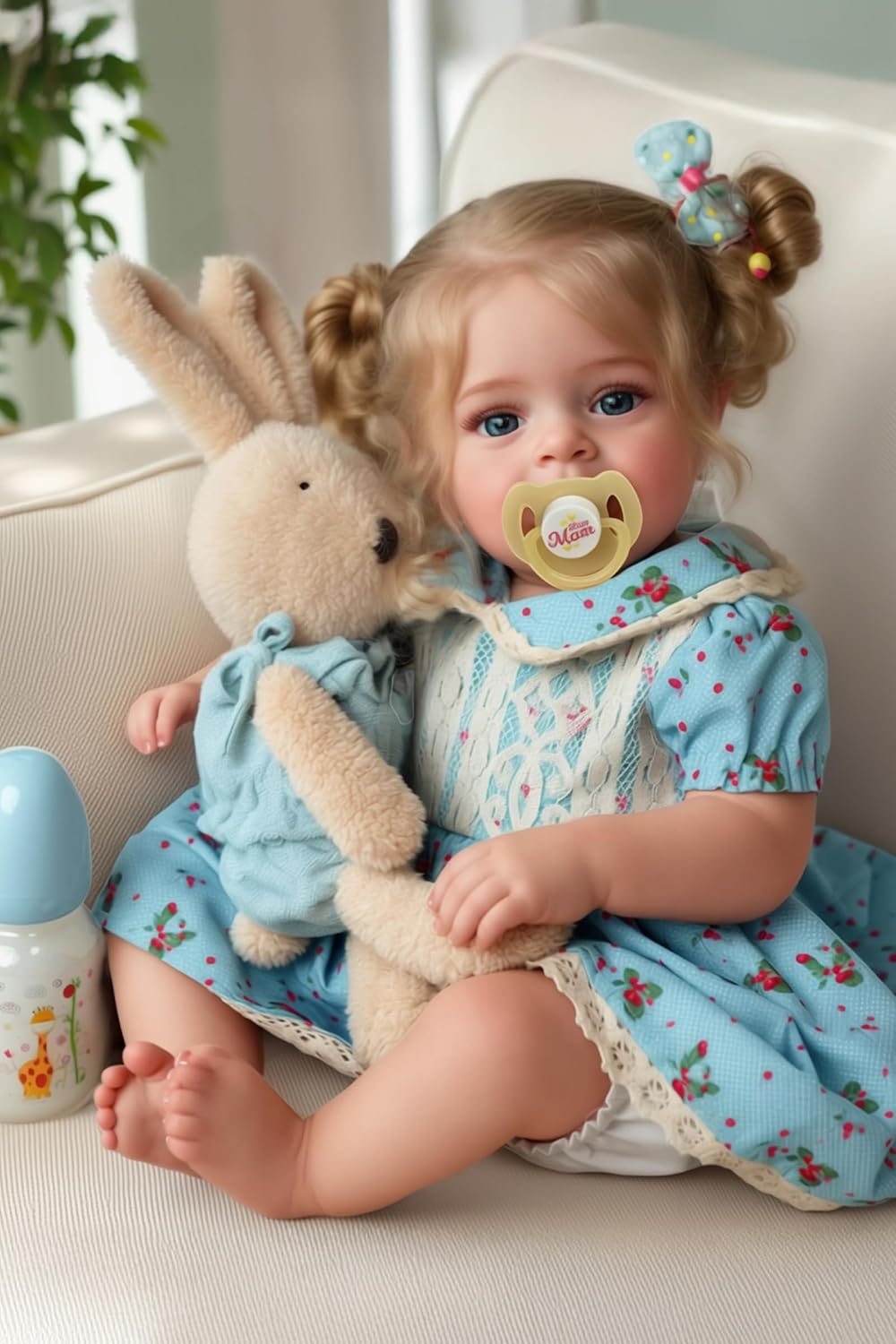 JIZHI Lifelike Reborn Baby Dolls - 18 Inch Realistic-Newborn Baby Dolls Blond Girl Handmade Real Life Toddler Dolls with Clothes for Kids Age 3+ Yaney