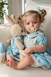 JIZHI Lifelike Reborn Baby Dolls - 18 Inch Realistic-Newborn Baby Dolls Blond Girl Handmade Real Life Toddler Dolls with Clothes for Kids Age 3+