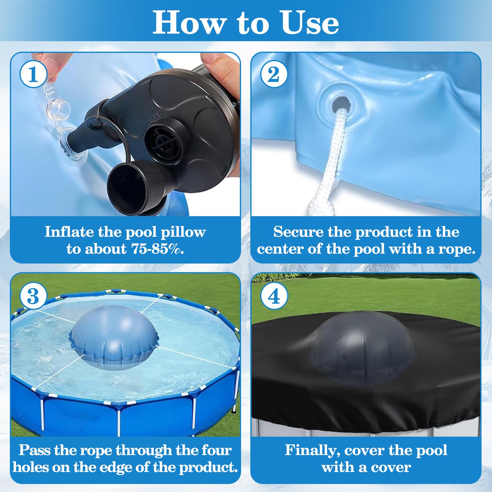 Coussin D'Hivernage Pour Piscine Hors Sol 120 Cm - Ballon Gonflable De Protection Contre Le Gel - 7