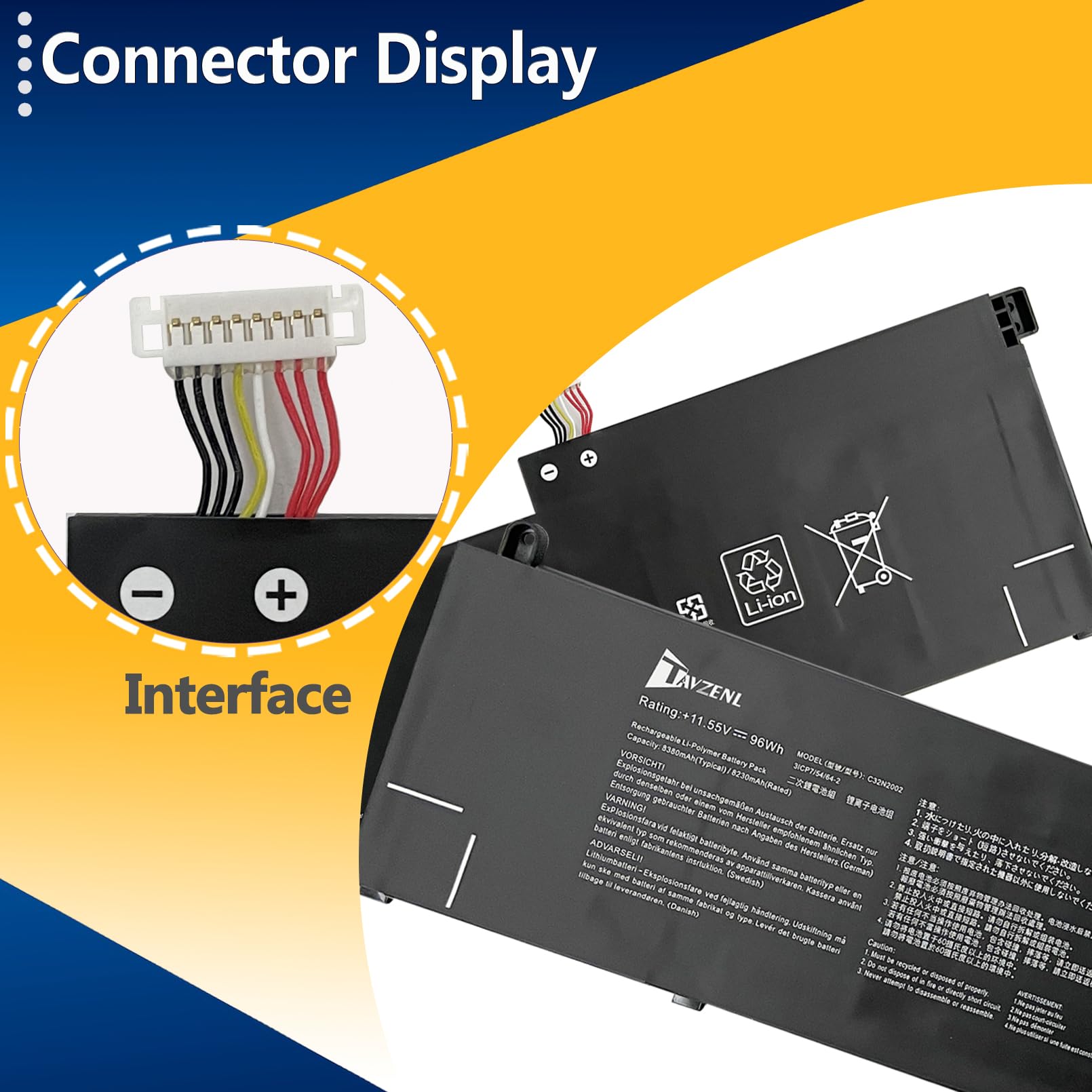 Amazon.com: TAVZENL C32N2002 96Wh Battery Replacement for Asus