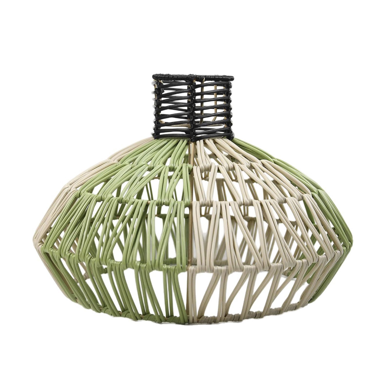 Round Shaped Ceiling Lamp Shade Universally Fit Weave Lampshades for E26 E27 Bulbs Easy Installation Handwoven Lamp Shade