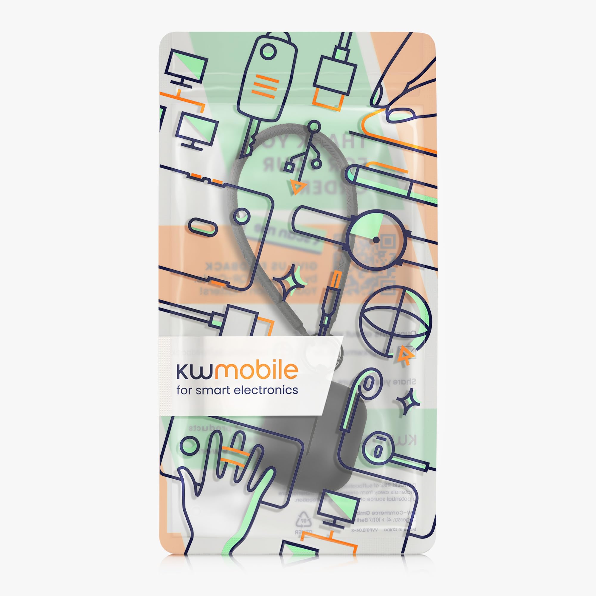 kwmobile Etui kompatybilne z Samsung Galaxy Buds 3 / Galaxy Buds 3 Pro - silikonowe etui na słuchawki z paskiem do dłoni - czarne