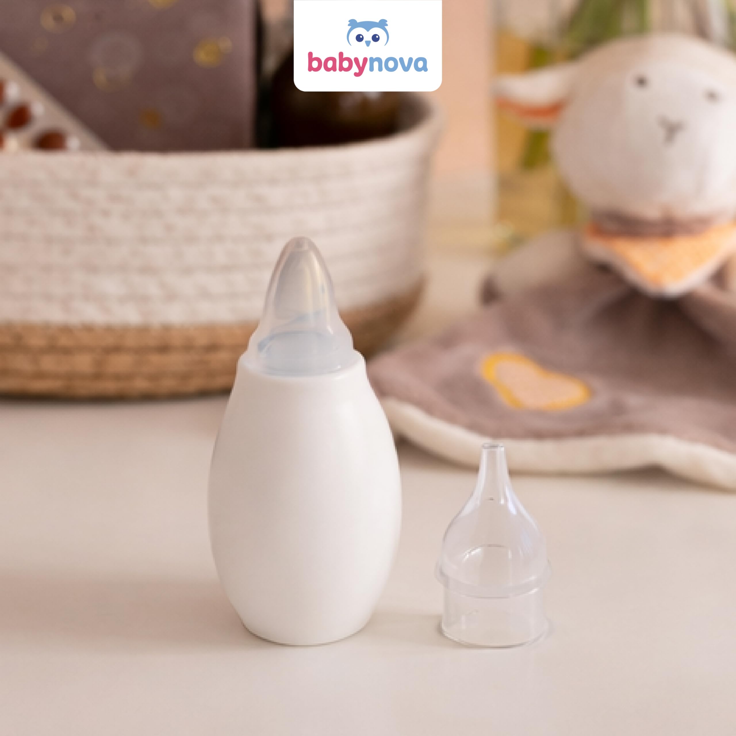 babynova Aspirateur Nasal avec Deux Embouts pour Bébés et Tout-Petits – Pour un Retrait Doux du Mucus Nasal – Sans BPA
