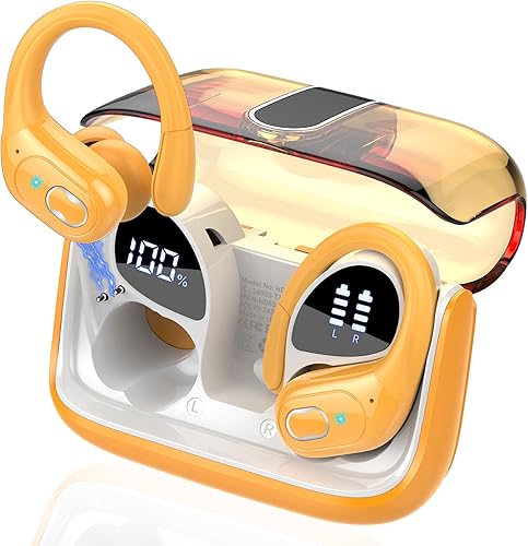 Miniatura 13 de Auriculares inalámbricos Bluetooth 5.4 de 75 horas para deporte, auriculares Bluetooth 2025 estéreo con graves profundos sobre la oreja con ganchos