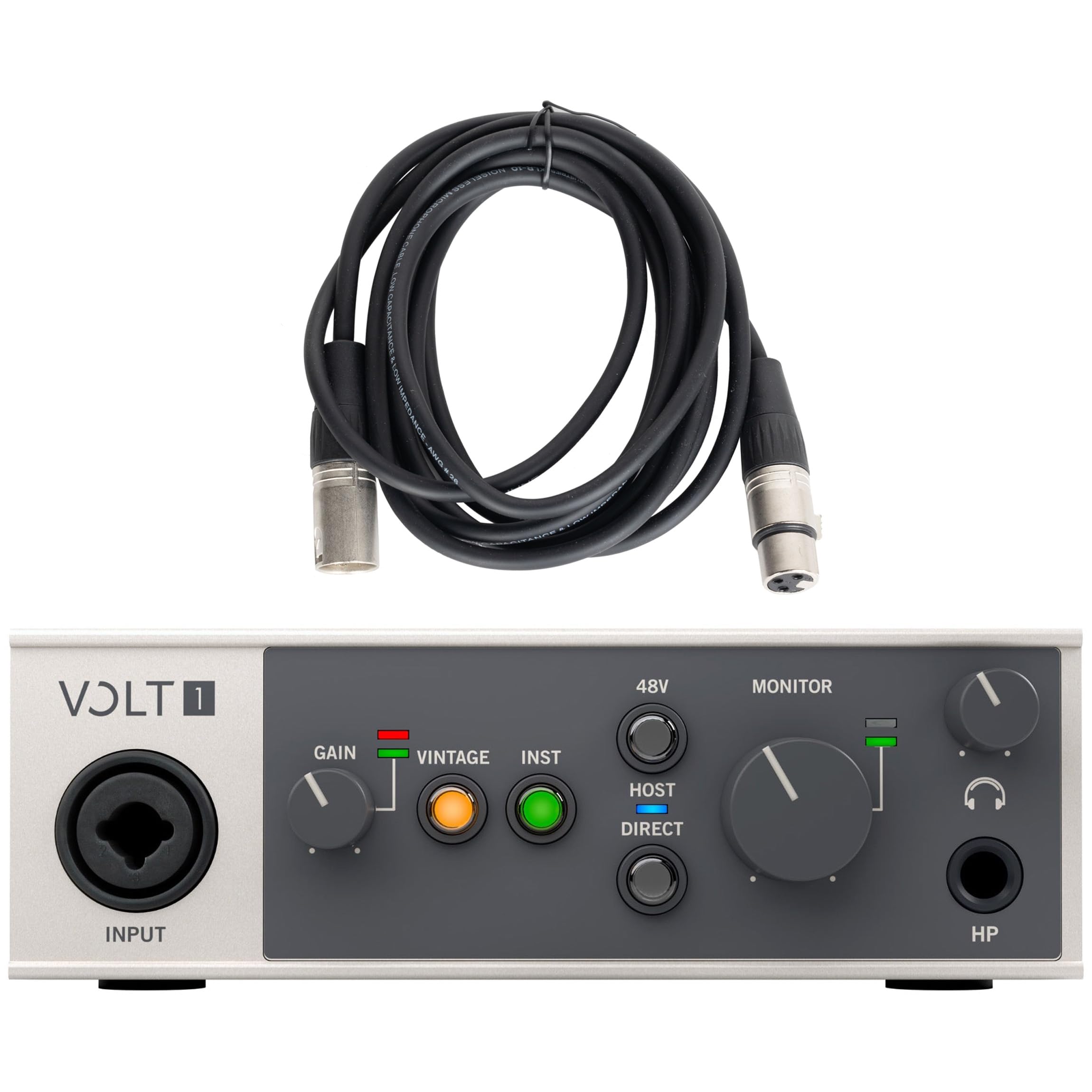Universal Audio Volt 1 1-in/2-out USB 2.0 Audio Interface with Buhne Mic Cable
