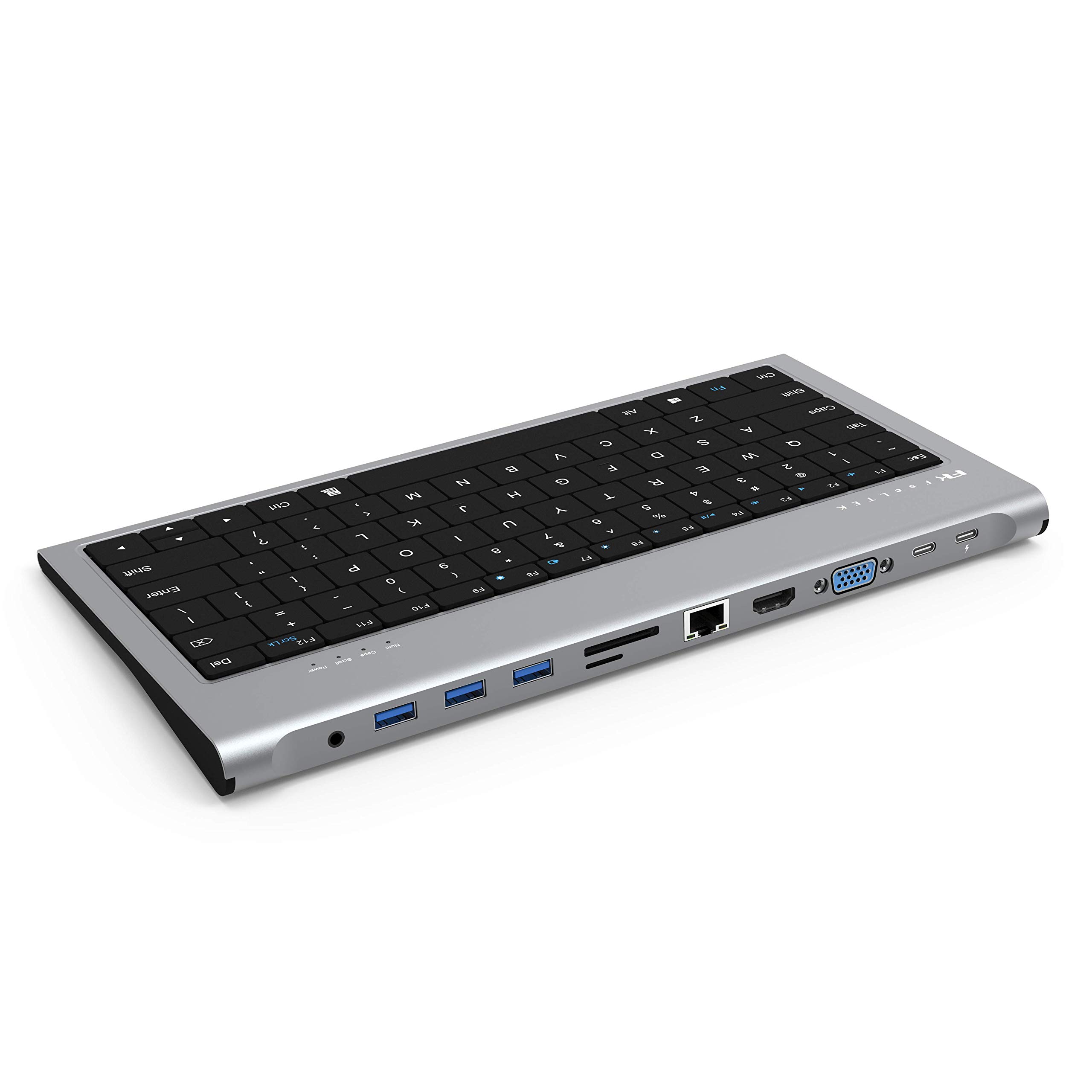 USB C Hub, Feeltek 11 in 1 USB C Keyboard Hub, Dual-Display