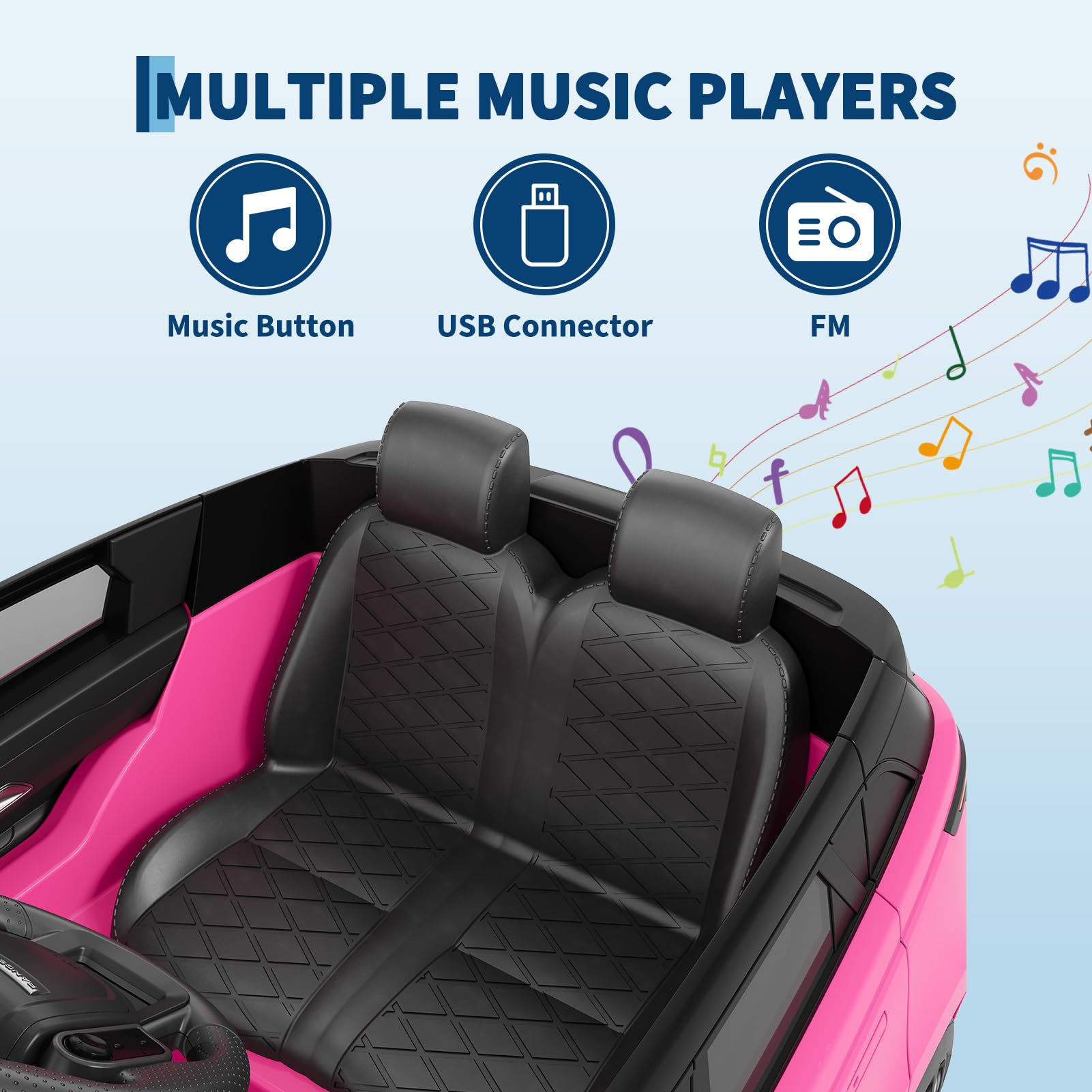 Garvee 12V Voiture Electrique Enfànt, Land Rover Licenciée avec Télécommande, Musique & MP3, Véhicule Électrique pour Enfants 3 an+(Rose)