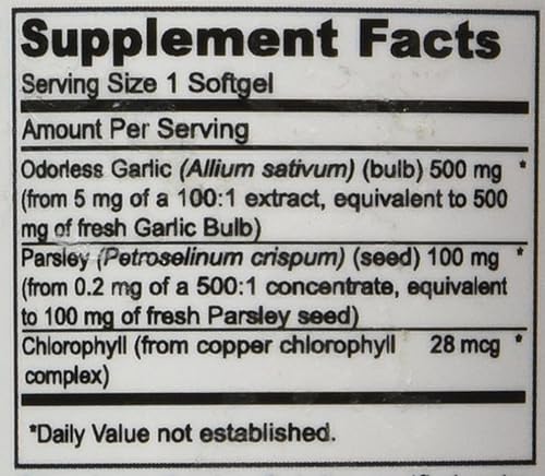 Miniatura 9 de Increíbles cápsulas blandas de suplemento de ajo y perejil sin olor para hombres y mujeres. Igual a bulbos de ajo fresco de 500 mg. Las mejores