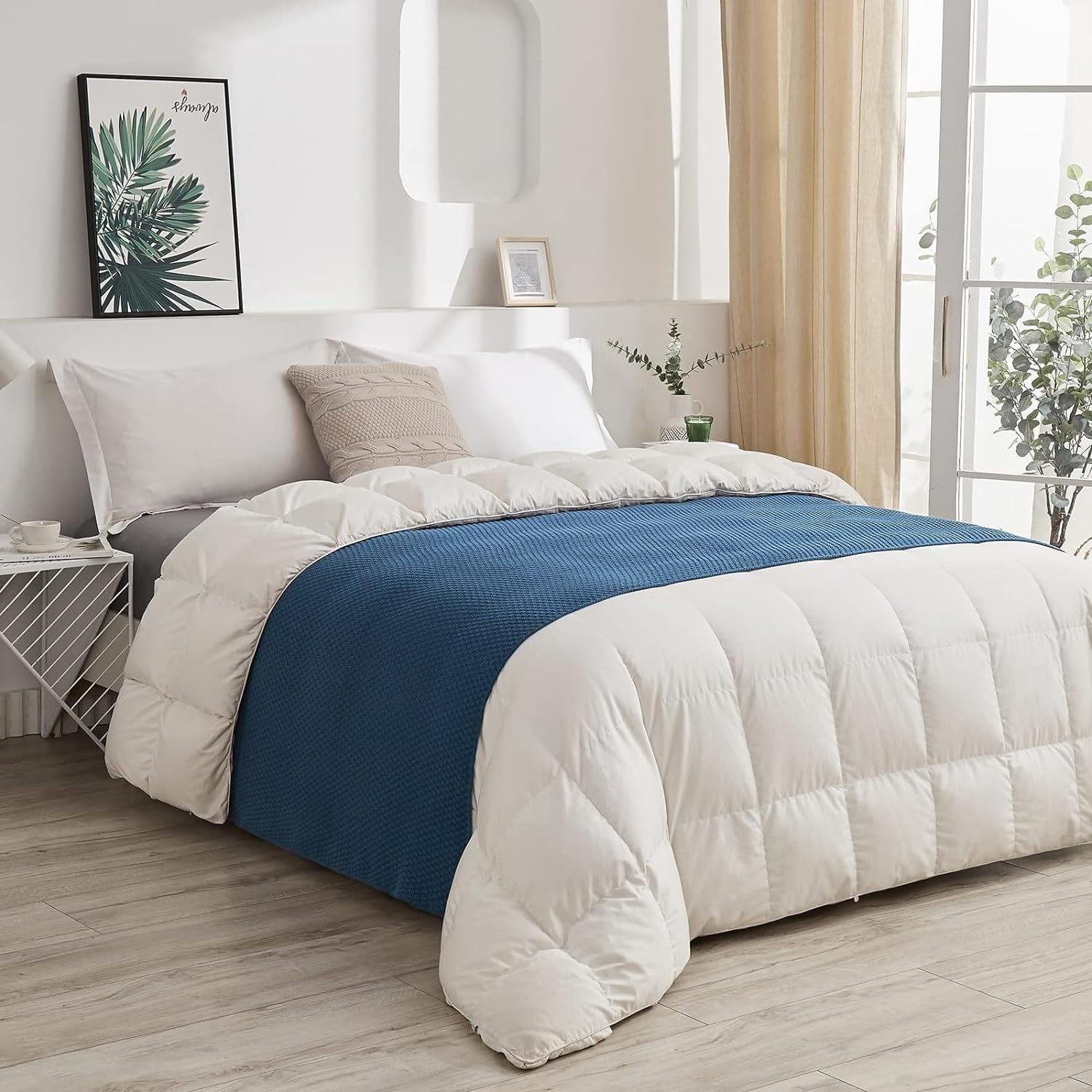 HaraDeco Manta de Punto Plaid Sofá Multiuso Pie de Cama 100% Algodón | Reciclado, Cubre Sofá Sillón con o sin Pompones Decorativa Tacto Suave, Cubrecama Elegante Estilosa Fabricado Nacional