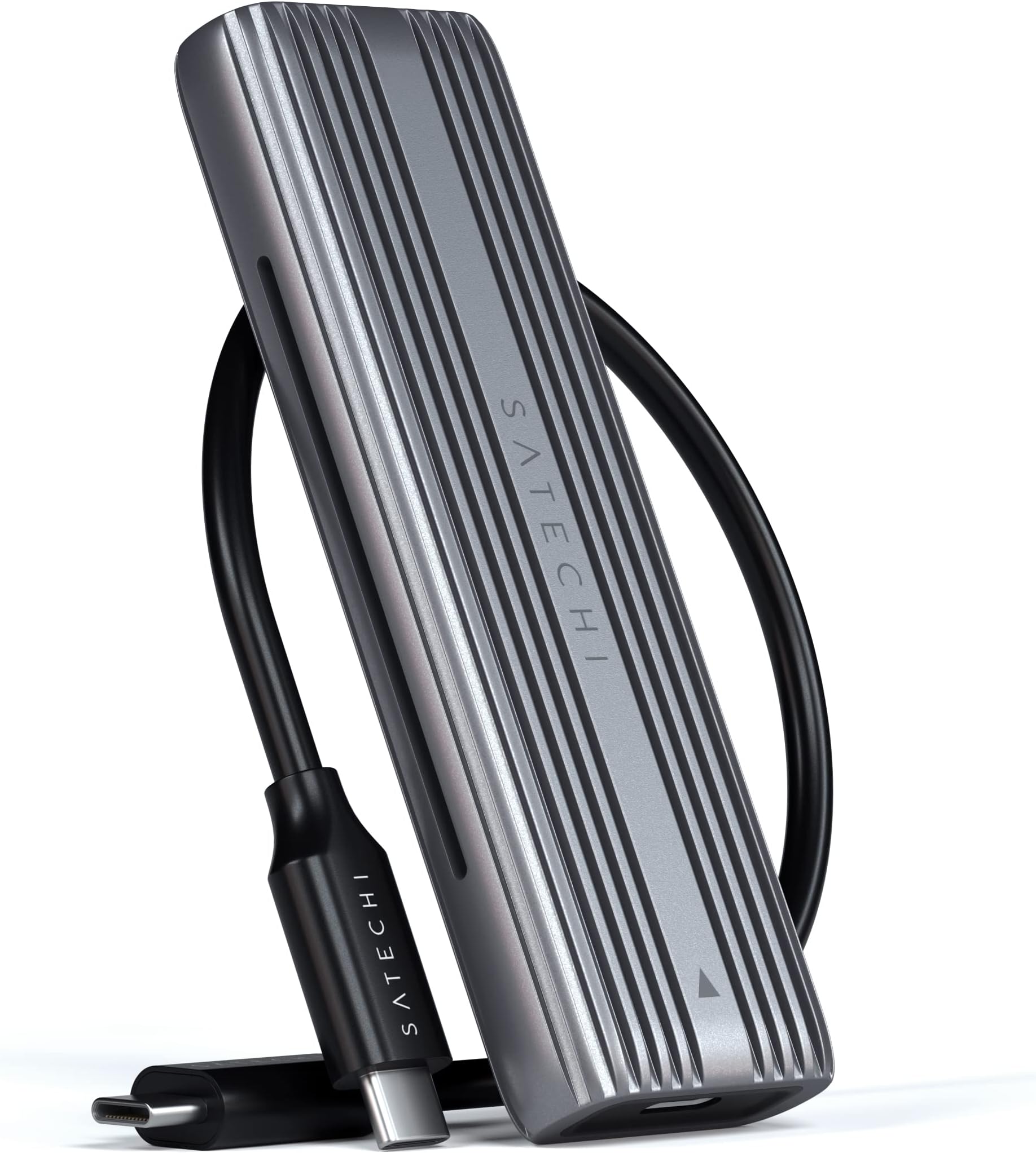 Satechi USB-C Aluminum Tool-Free Enclosure for M.2 PCIE NVME and SATA SSD, Support USB 3.2 Gen 2, 10 Gbps, M.2 NVMe/SATA PCIe B+M Key, up to 4TB, UASP Trim for SSD Size 2242/2260/2280