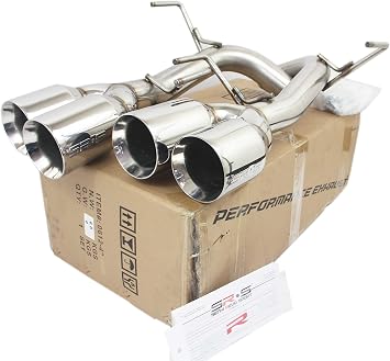 SRS Axleback Exhaust POLISH Compatible/Replacement for 2015-2021 SUBARU WRX/STI 4" TIPS