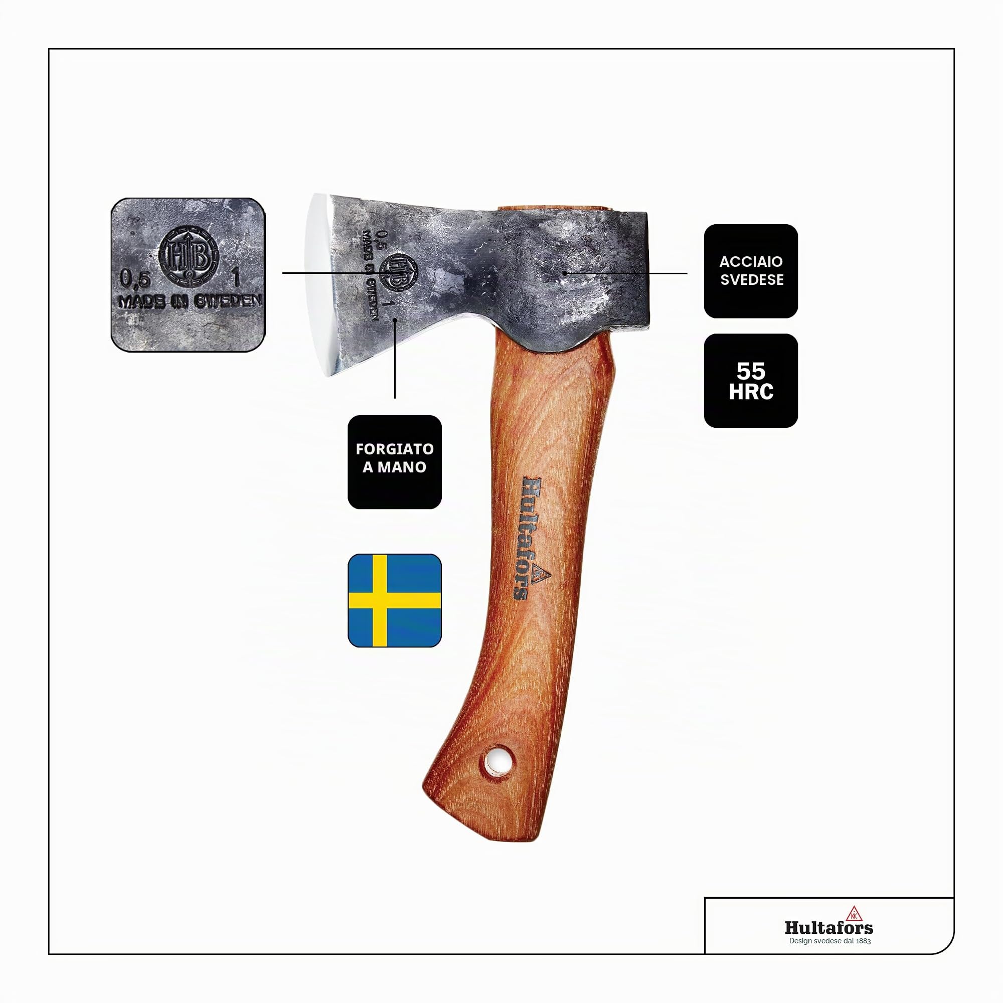 Hultafors 602000 Ågelsjön-Mini Hatchet (Premium), Nero