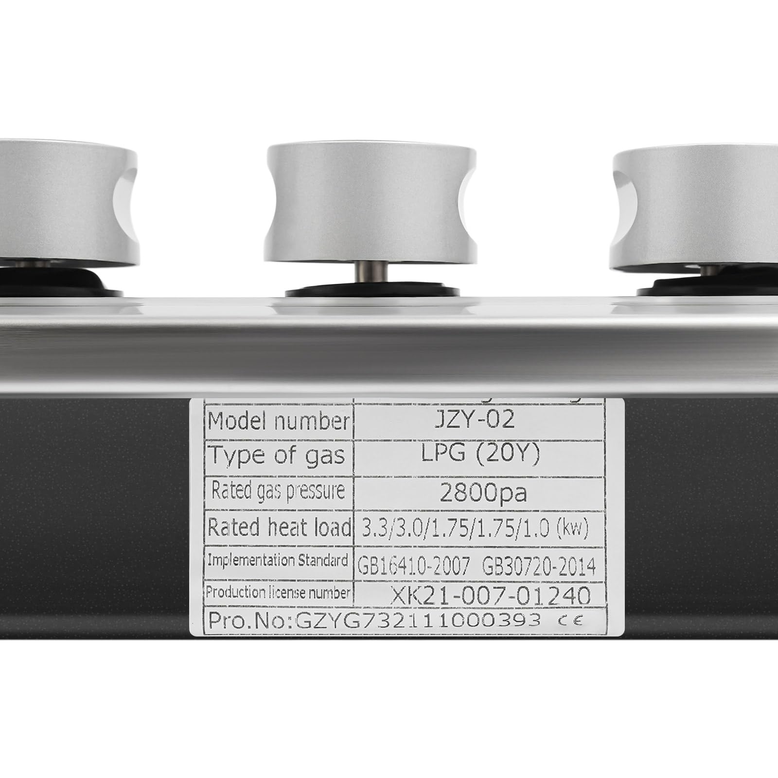 Cocina de gas de 5 fuegos, 86 cm, empotrable para cocina, acero inoxidable, encendido electrónico, placas de gas LPG/gas natural, 2800 pa, placa de gas Drop-in moderna