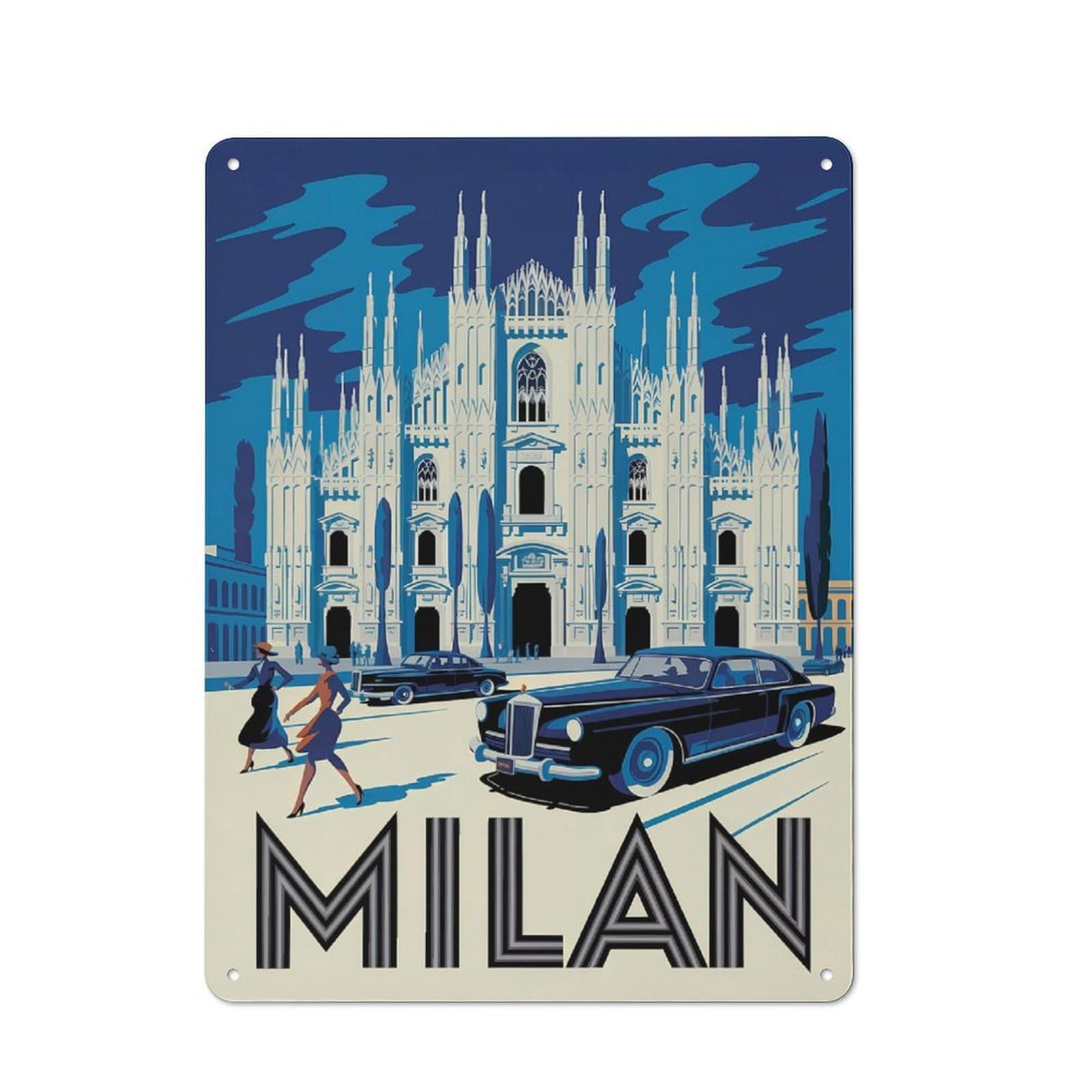 Smart Milan Travel Office Metal Sign 40x30cm, Creative Space Decor for Home Office, Reading Corner Or Bedroom