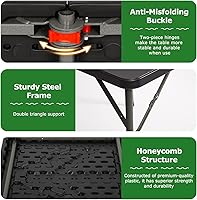 Vista 6 de BestOffice Mesa de picnic plegable de 4 pies, mesa de plástico plegable para eventos de fiesta, color negro