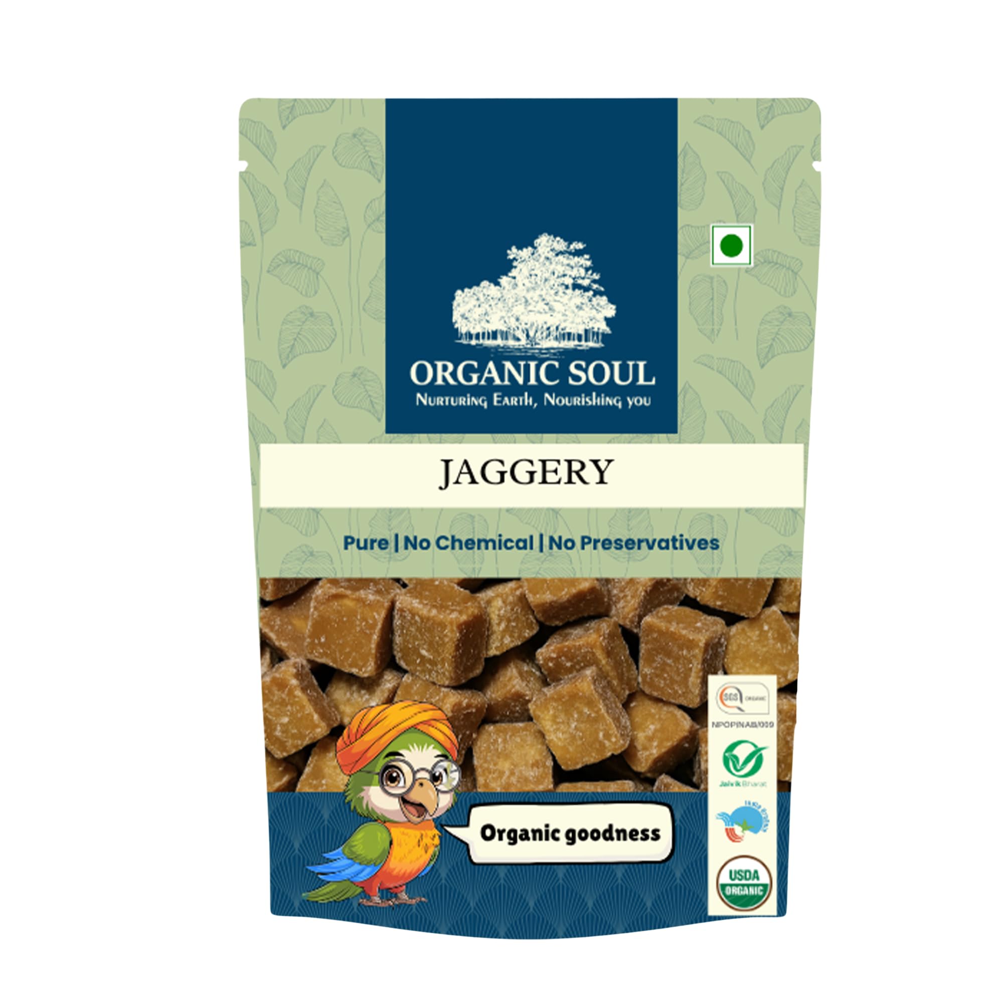 Sponsored Ad - Organic Soul Jaggery Whole 600 Gm/Gud/Chemical And Pesticide Free/Npop Certified I Organic Certified