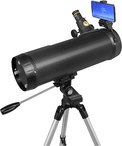 National Geographic Telescopio reflector astronómico de 4.488 in con trípode ajustable y aplicación de astronomía para jóvenes astrónomos y adultos