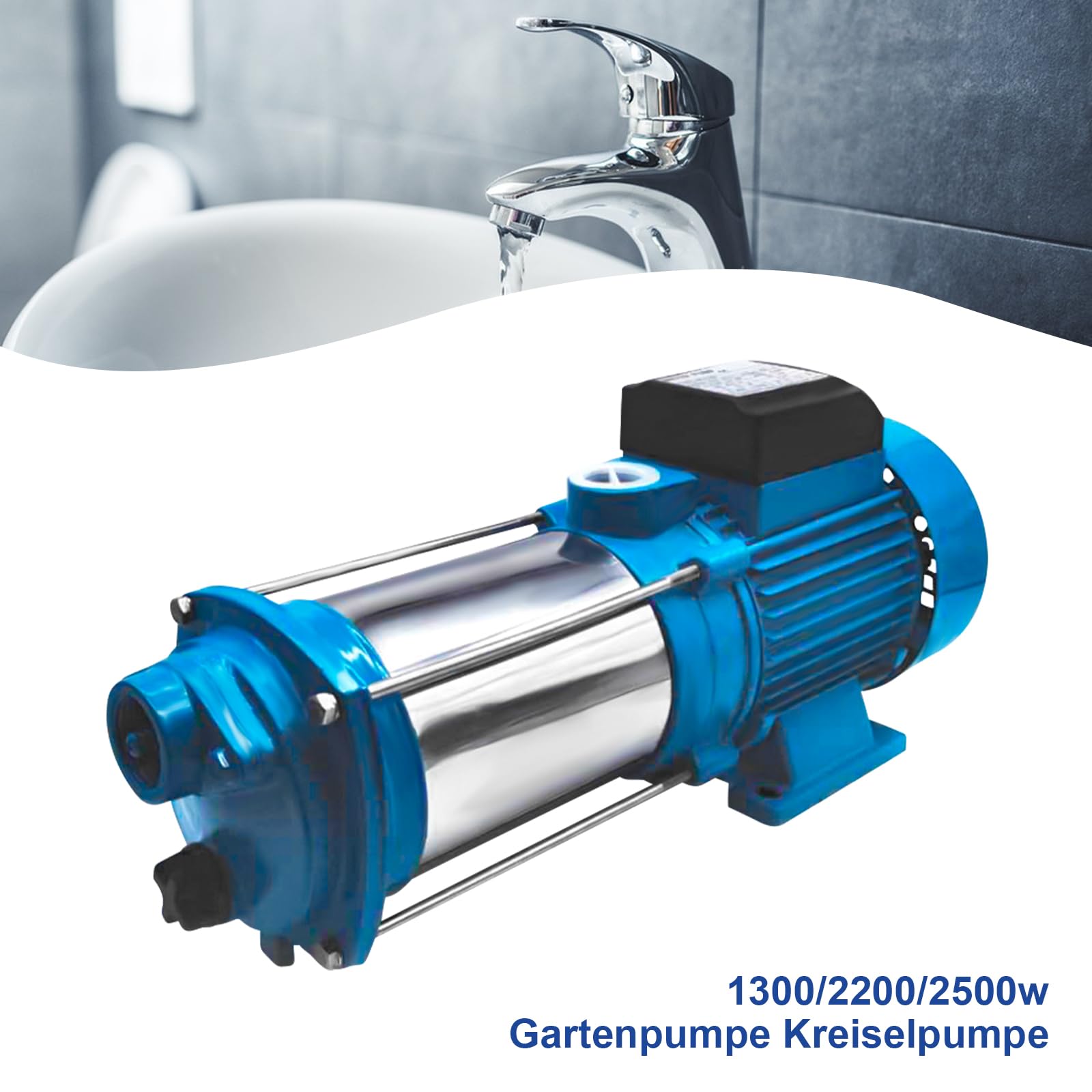 2500W Gartenpumpe Kreiselpumpe Bohrmaschinen Pumpe, Zentrifugal Elektrische Wasserpumpe für Pool, Garten, Zuhause - Robuste Pumpe 4000 L/h 11 bar Pumpe