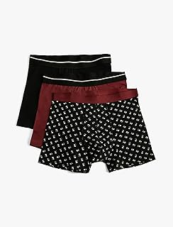 Koton 3'lü Boxer Seti Palmiye Detaylı Pamuklu