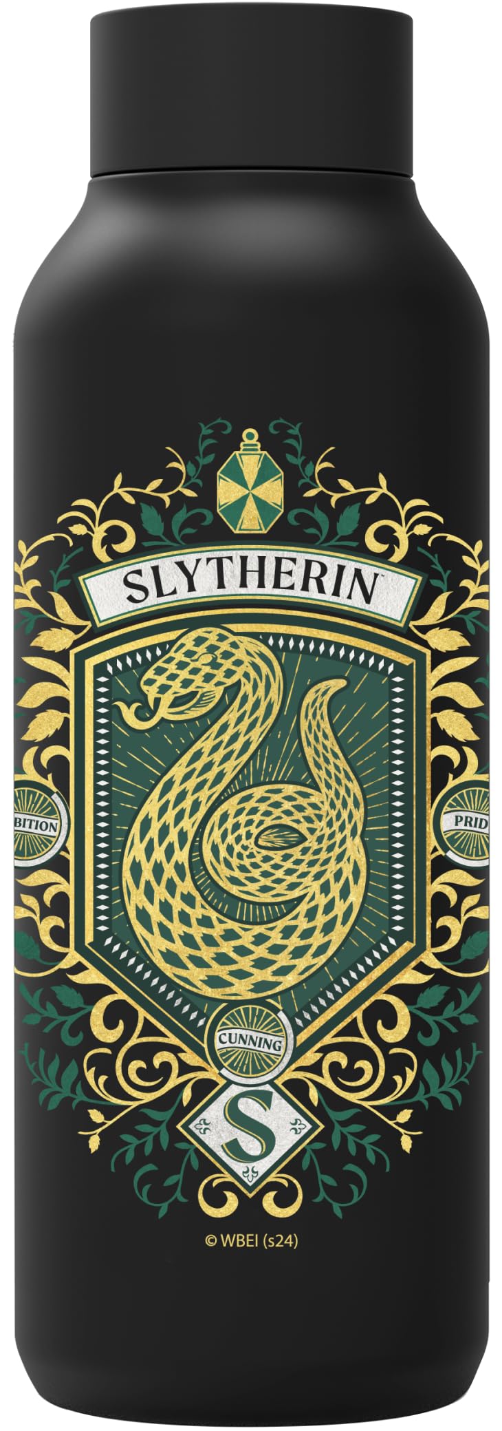 Quokka Negro Solid X Harry Potter | Botella Térmica De Acero Inoxidable Doble Pared | Hp Slytherin