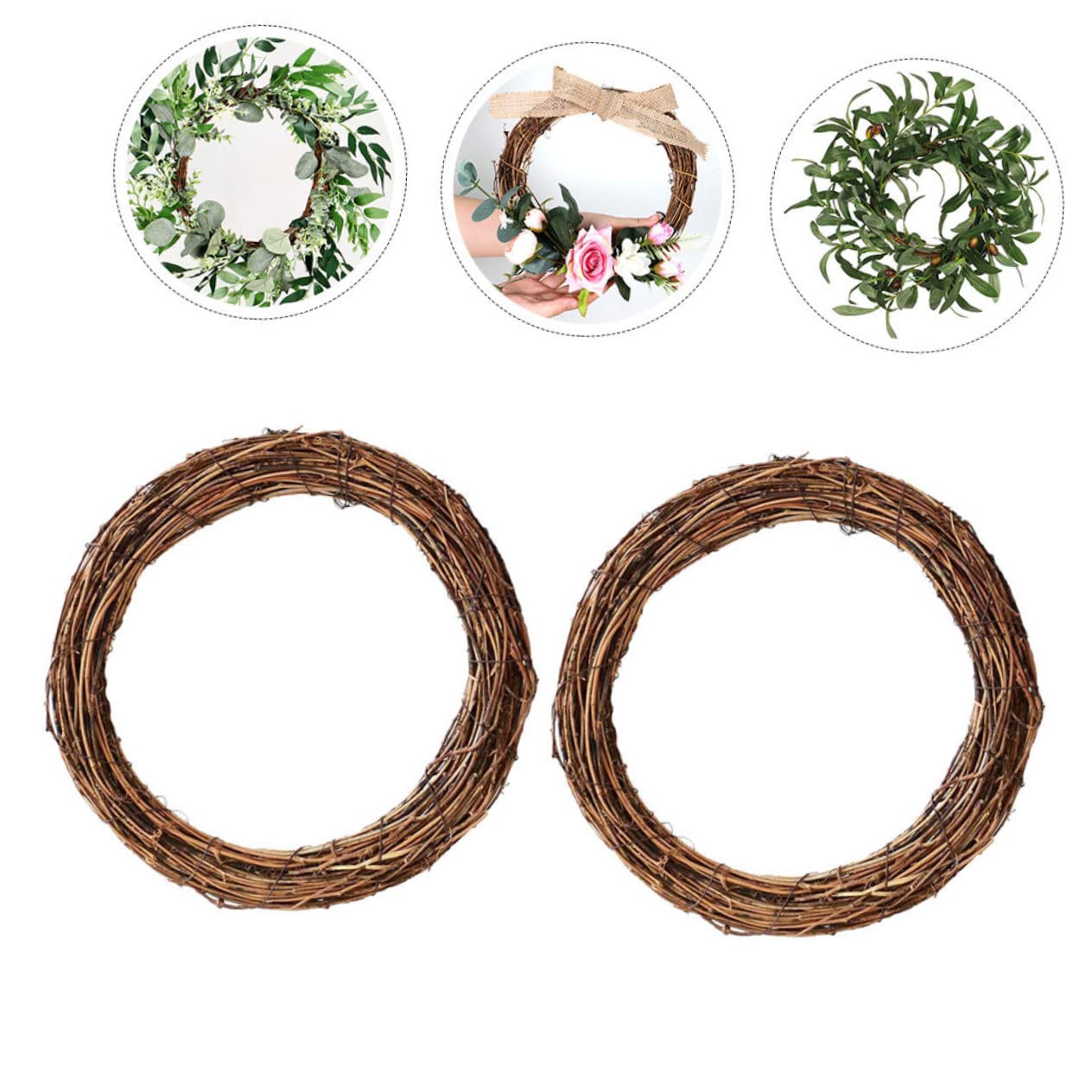 ABOOFAN 3 Piezas Guirnalda ratán Hecha a Mano Dofu Rattan Circle 3pcs 30cm decoración navideña decoração Mimbre Bricolaje círculos para Hacer Rings Navidad