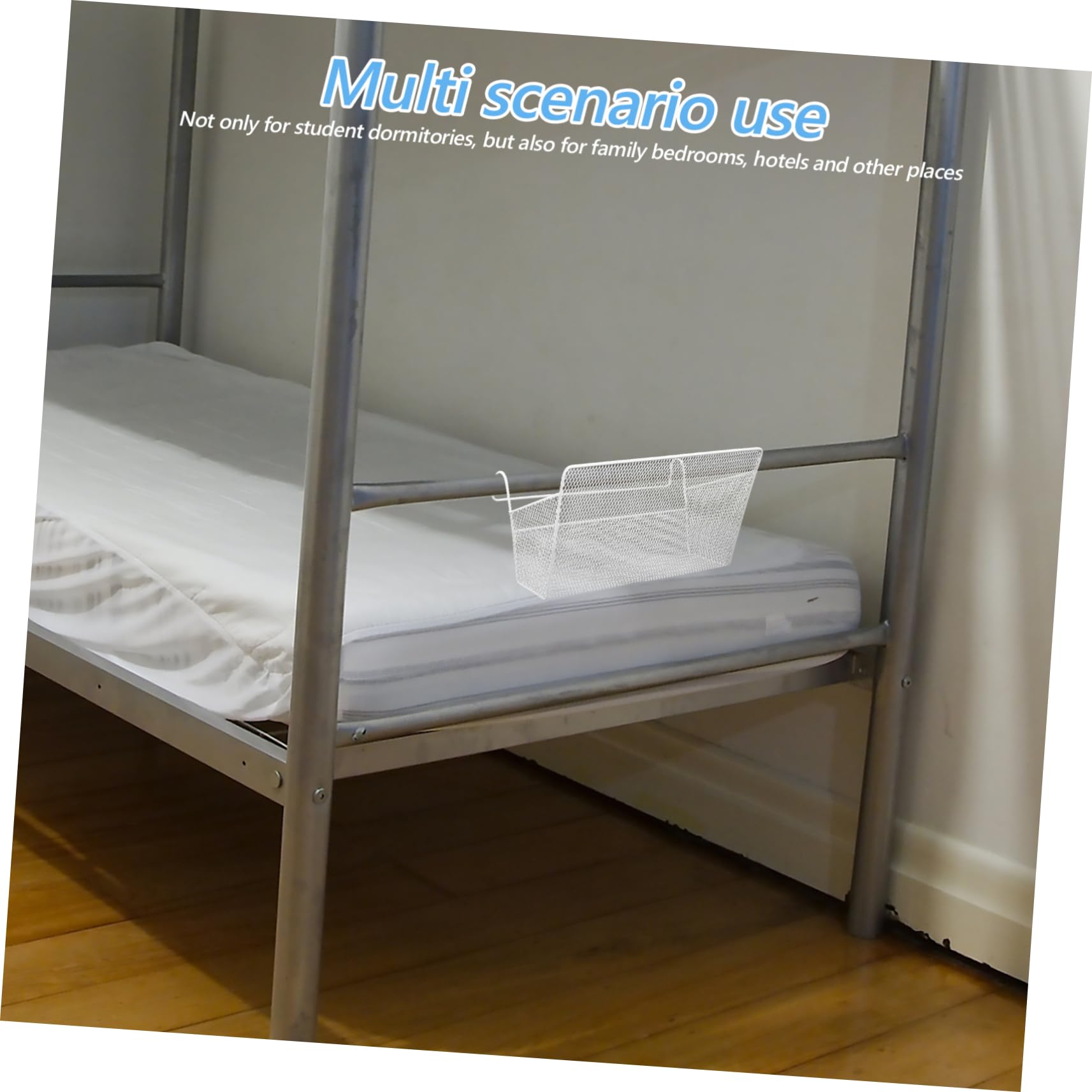 Cesta de Almacenamiento Colgante de Metal Blanco, Hierro, Gran Capacidad
