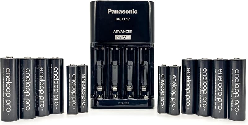 Eneloop Panasonic K-KJ17KC84CZ pro Power Pack; 8AA, 4AAA, and Advanced CC17 Rechargeable Battery Charger