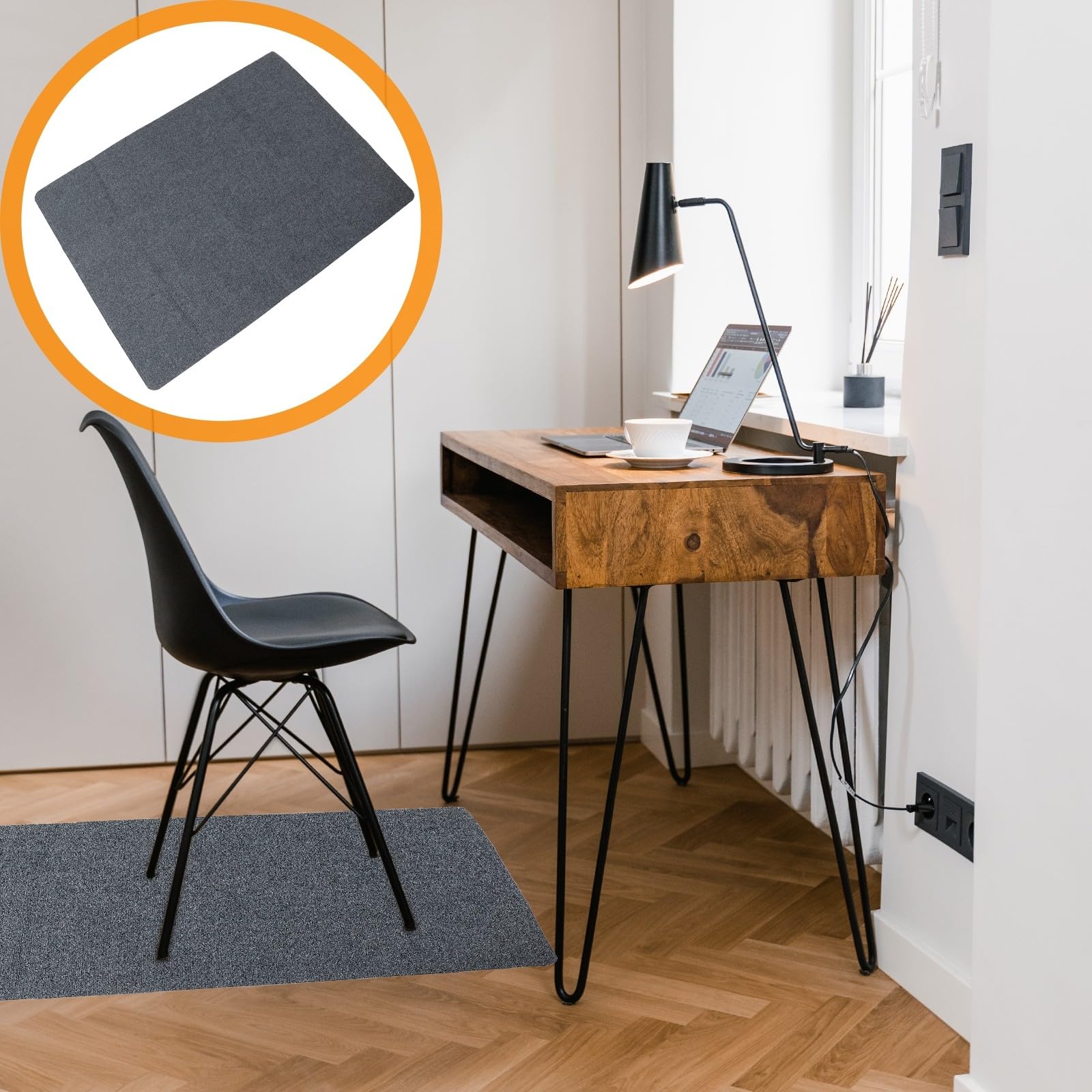 BESPORTBLE Tapete Autoadhesivo Antideslizante para Suelo de PVC Negro Respaldo Antideslizante y Suavidad Extra, Adecuado para Cocinas y Baños en Decoración del Hogar