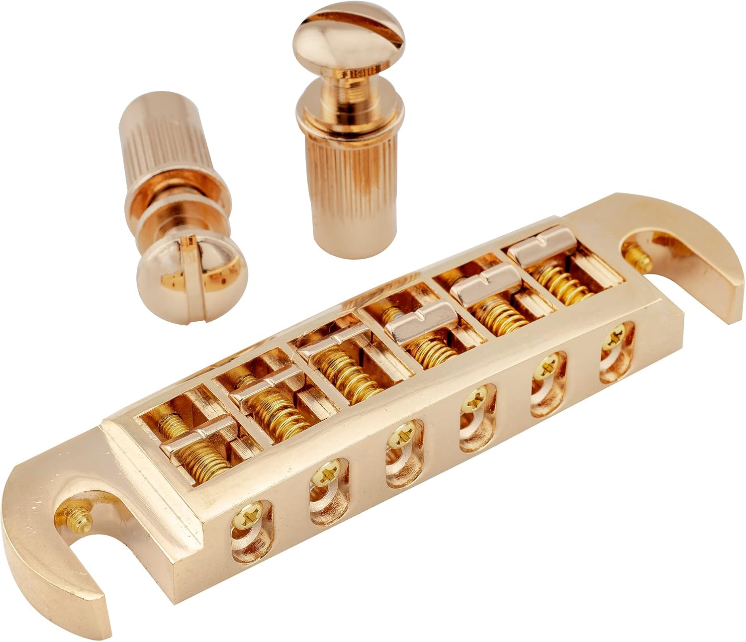 Musiclily Pro 52.5mm (2-1/16 inch) String Spacing Tune-o-matic Pigtail Style Adjustable Wraparound Bridge Tailpiece for Epiphone Les Paul SG Style Electric Guitar, Gold