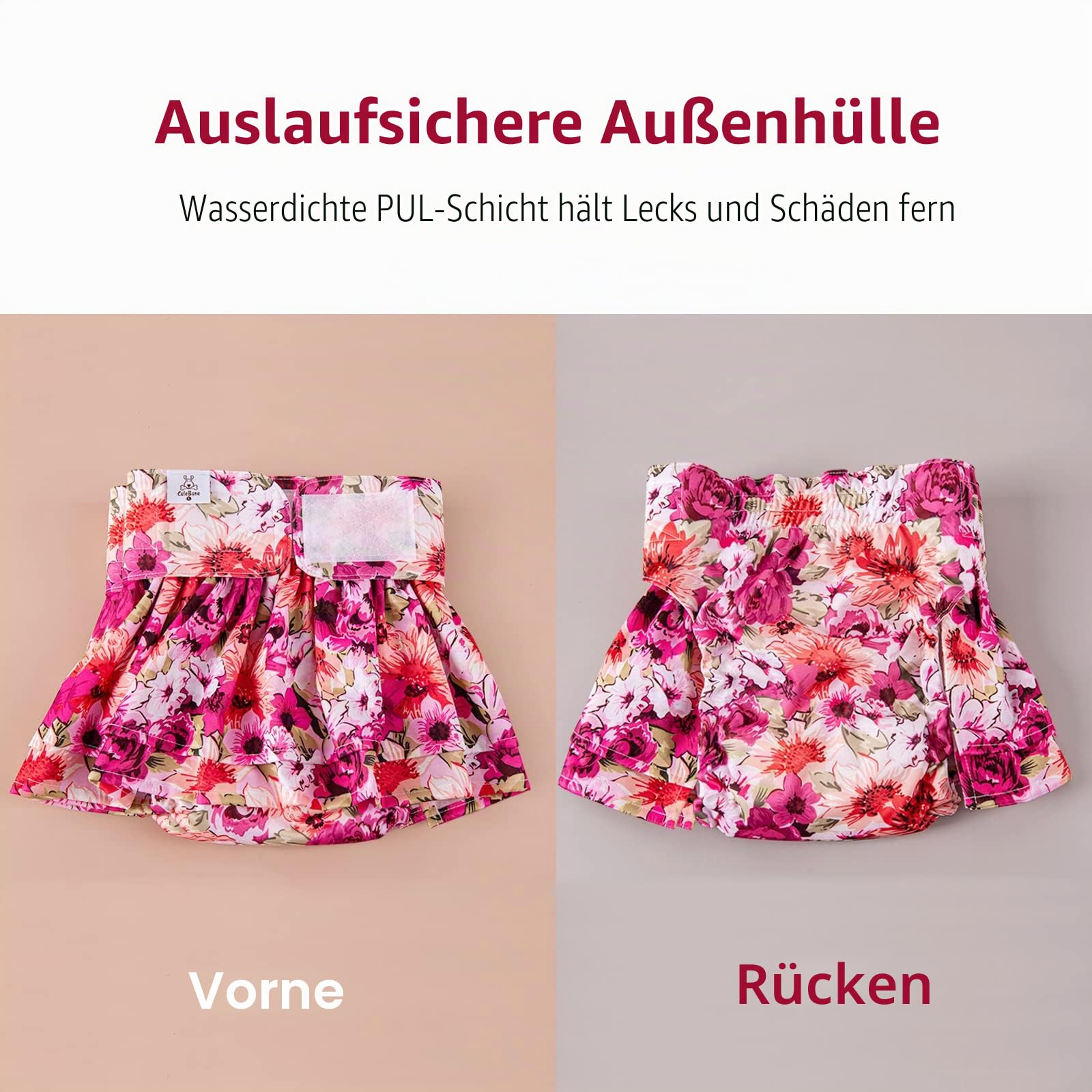 CuteBone 3 Stück Wiederverwendbare Hundewindeln, Hochsaugfähige, waschbare und umweltfreundliche Damenbinden Hundekleider Röcke für weibliche Haustiere