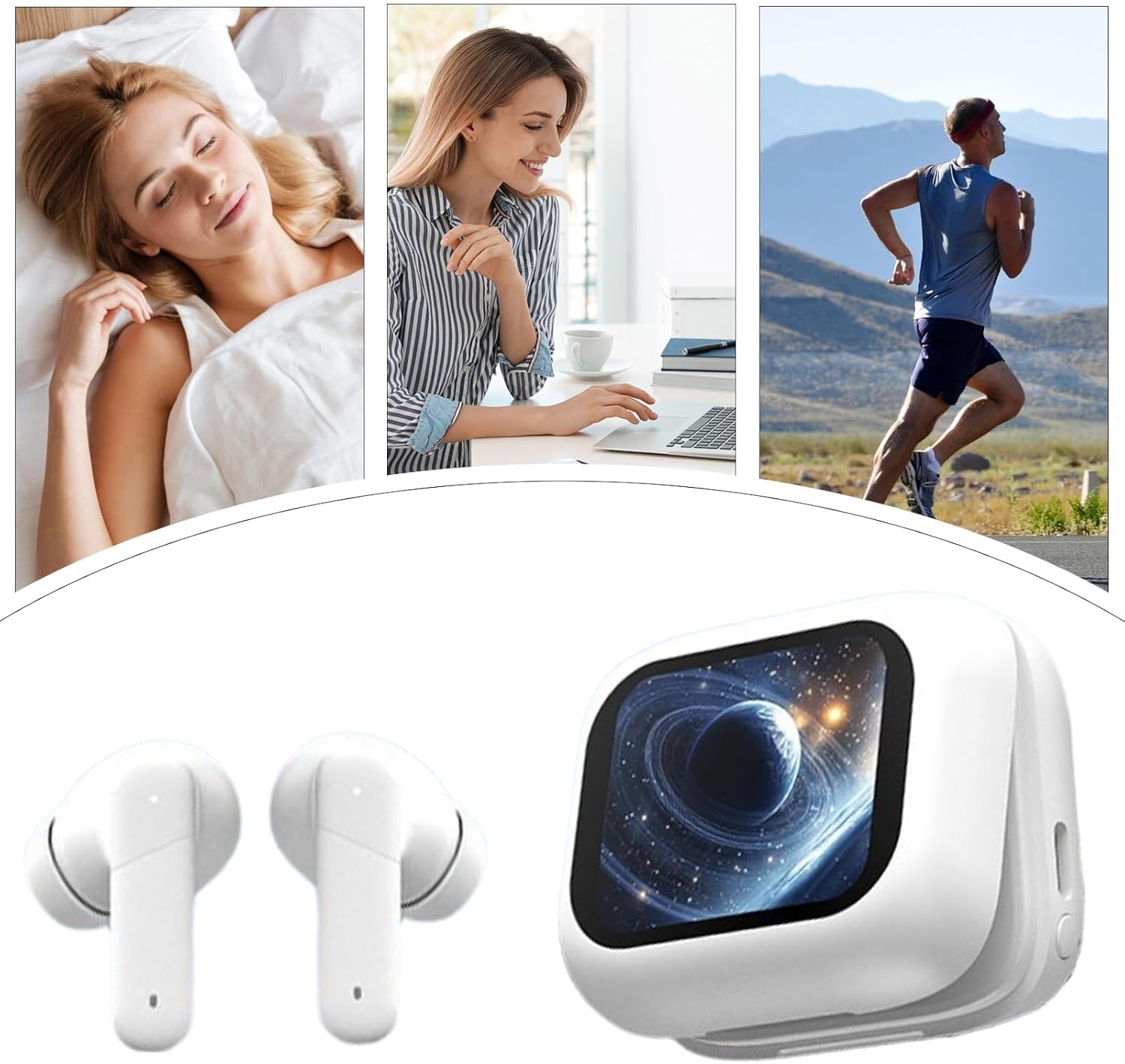 Translation Earbuds - AI Real Time Language Translator Headphones, Wireless Noise Cancelling Wireless Earphones for Travel, Learning, Business Trip, Work, College & Sports, Smart Audio Accessory