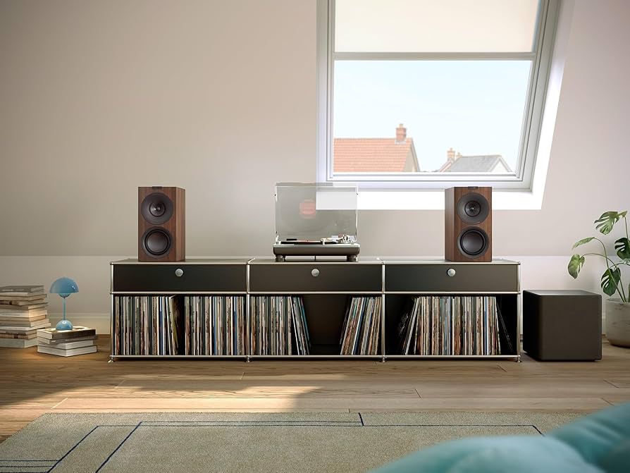 KEF Q Concerto Meta Three-Way Bookshelf Speaker (Walnut, Pair)