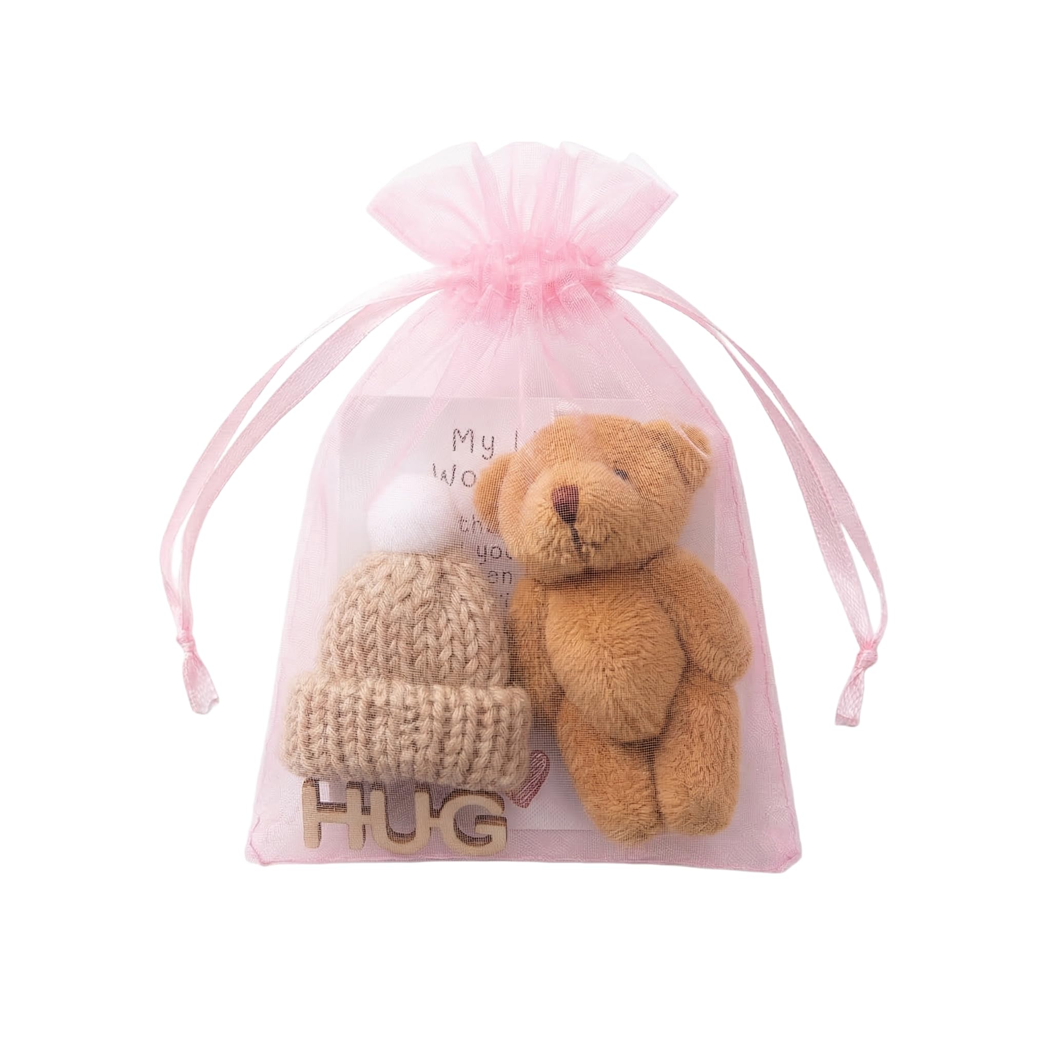 Copbopwn Worry Bear Pocket Bear Mini Plush Teddy Bears with Inspirational Card Pocket Sized Hug Present for Anxiety Relief Positive Good Luck Gifts for Friends Women Men for Christmas Birthday — image 1