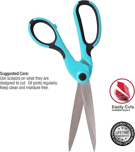 Miniatura 5 de SINGER Tijeras dobladas serie profesional 9 12 pulgadas verde azulado