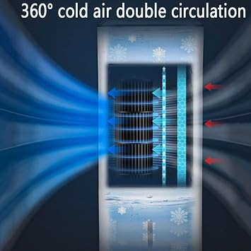 Portable Air Conditioner Cooling Fan with Remoter Air Conditioning Unit with 3 Wind Speeds Air Cooler Fan with 12h Adjustable Timer 7LTank 120° Oscillating Humidifier for Bedroom Car Office