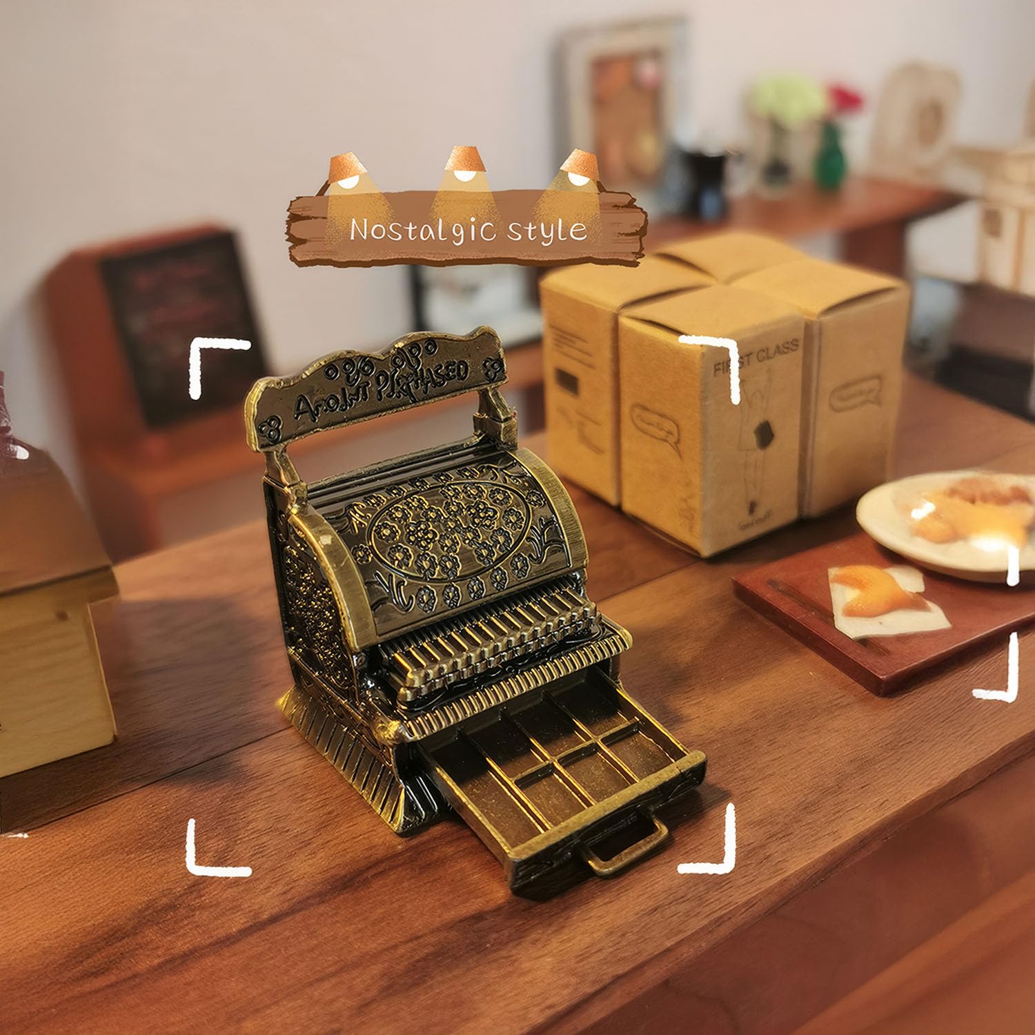 Amazon.com: Vintage Style Gold Cash Register: 1:12 Dollhouse
