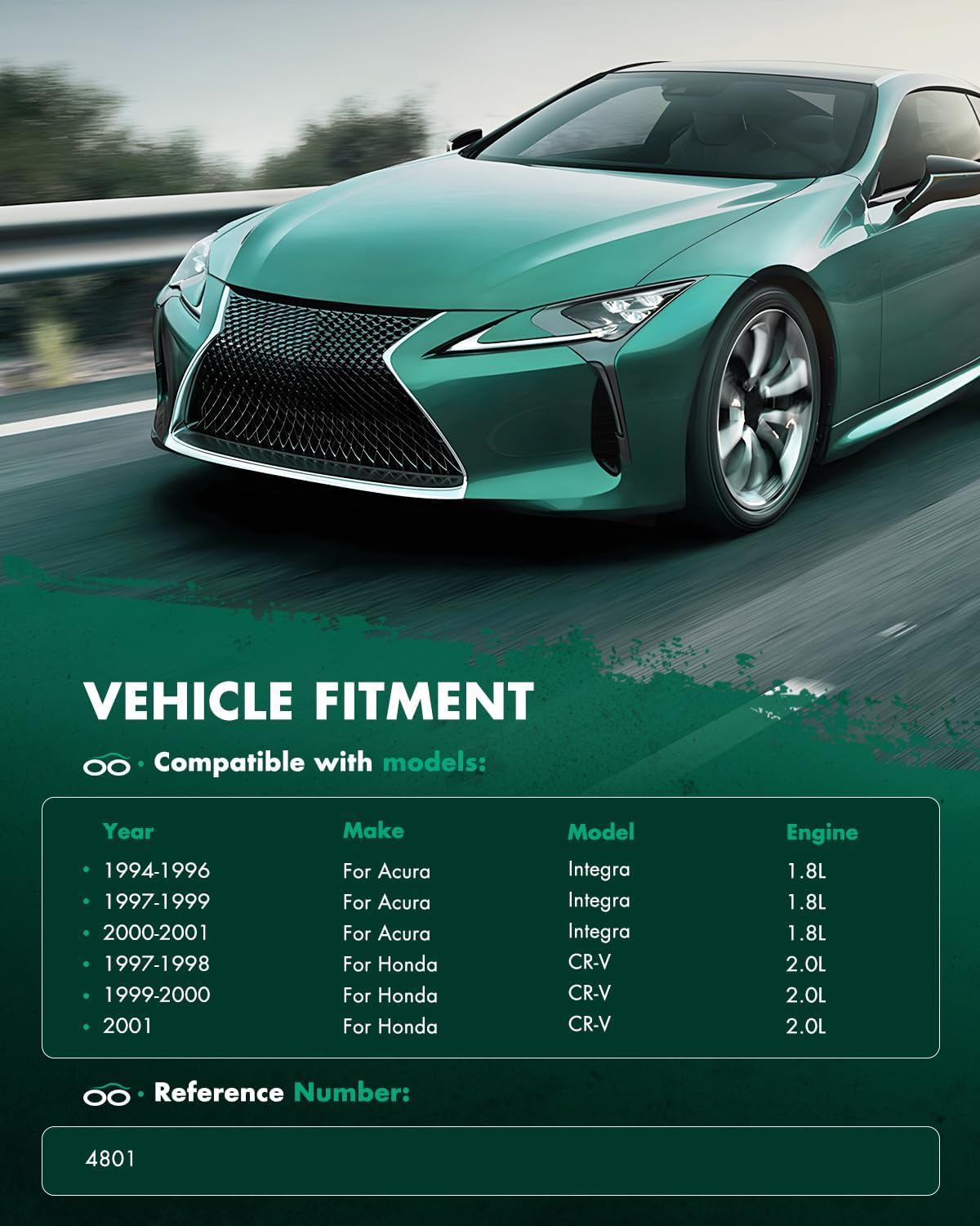 SCITOO 4801 Condenser Compatible for 1994-2001 for Acura Integra 1.8L 1997-2001 for Honda CR-V 2.0L