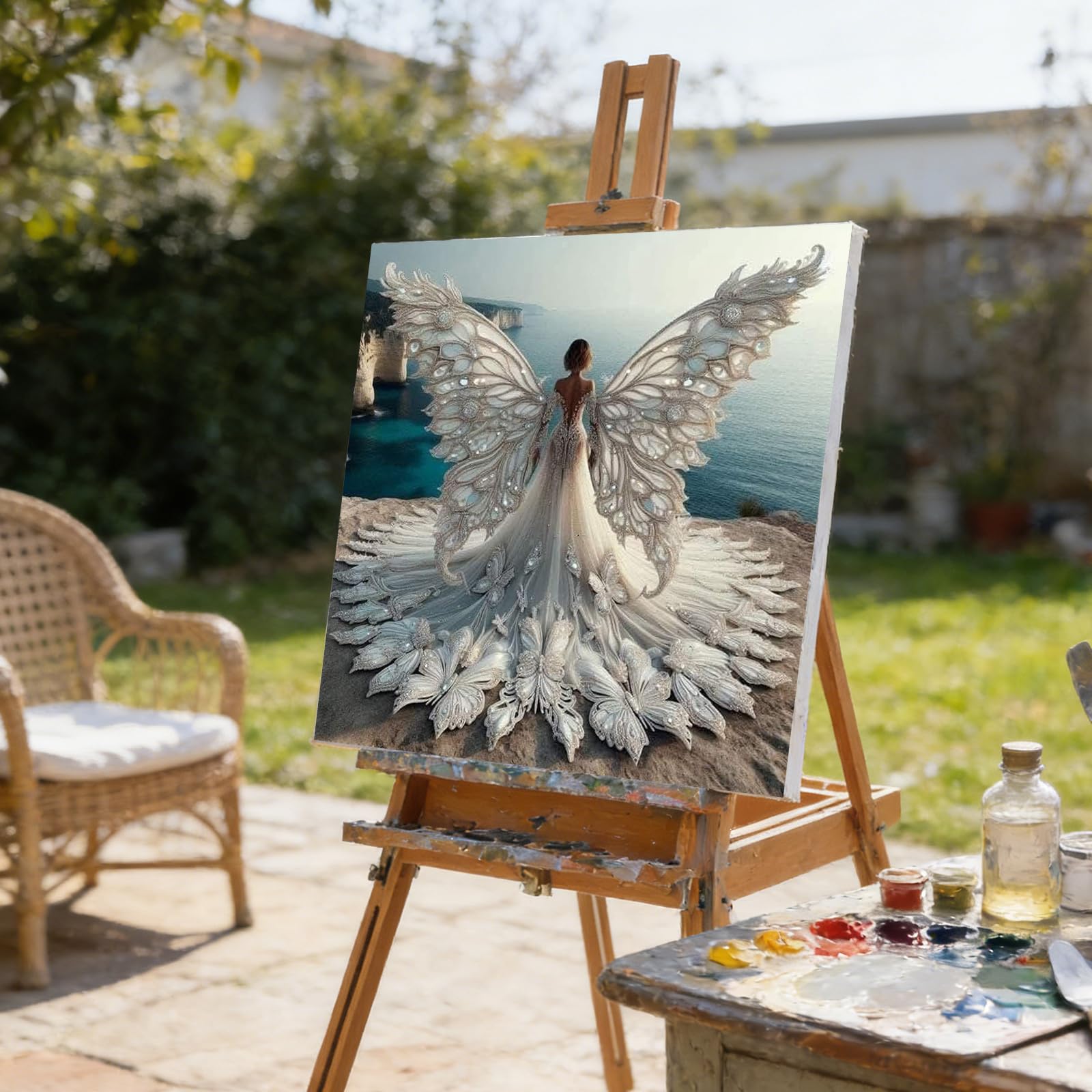 Butterfly Figur Paint by Numbers Erwachsene 40 x 40 cm, rahmenlos